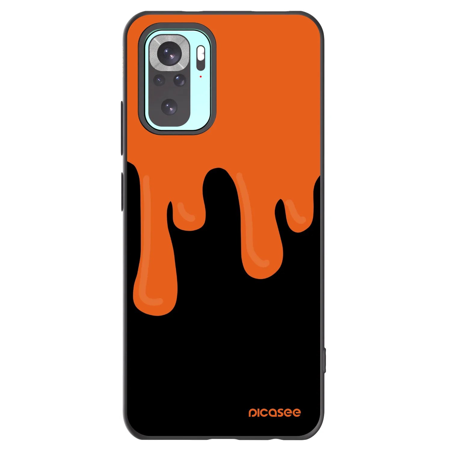 Picasee Xiaomi Redmi Note 10 Pro Hülle - Schwarzes Silikon - Orange spooky