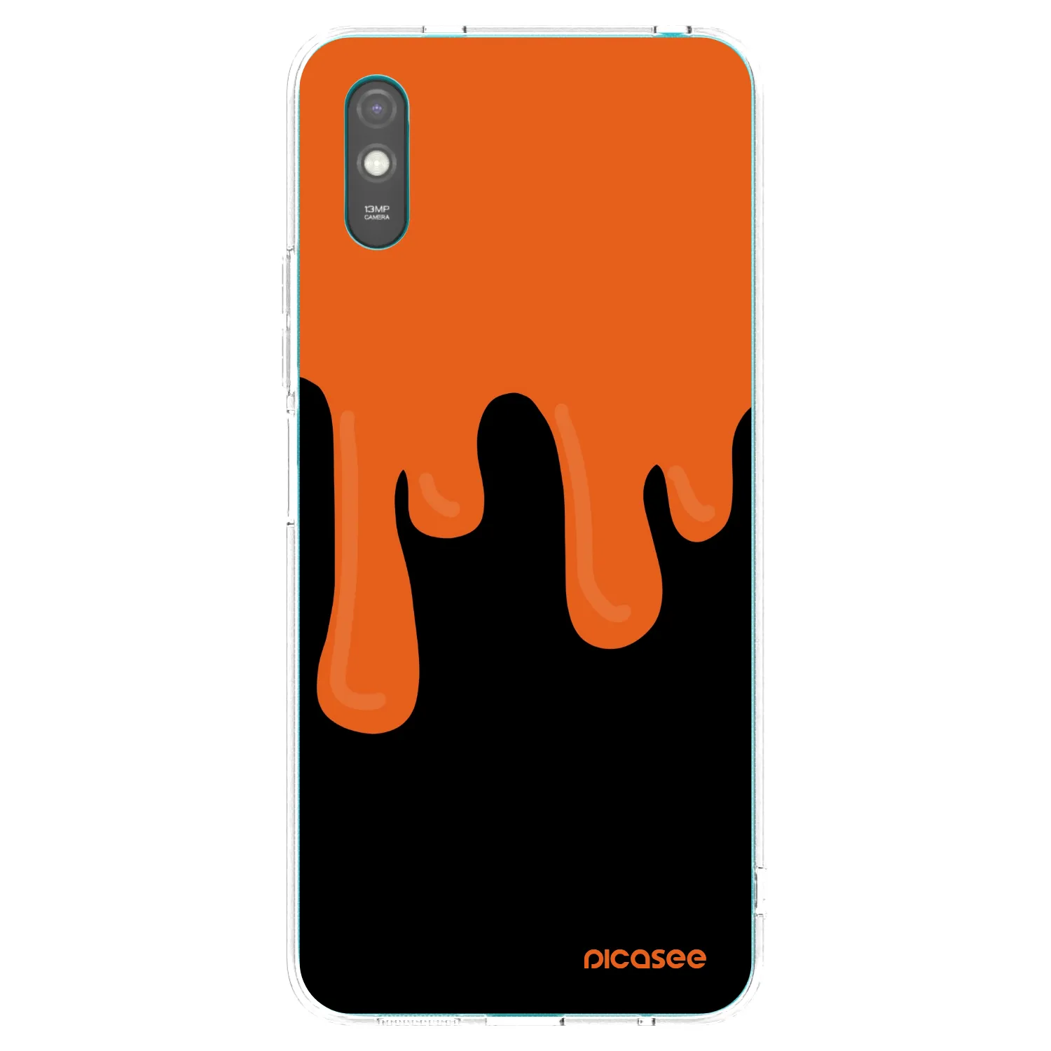 Picasee Xiaomi Redmi 9AT Hülle - Transparentes Silikon - Orange spooky