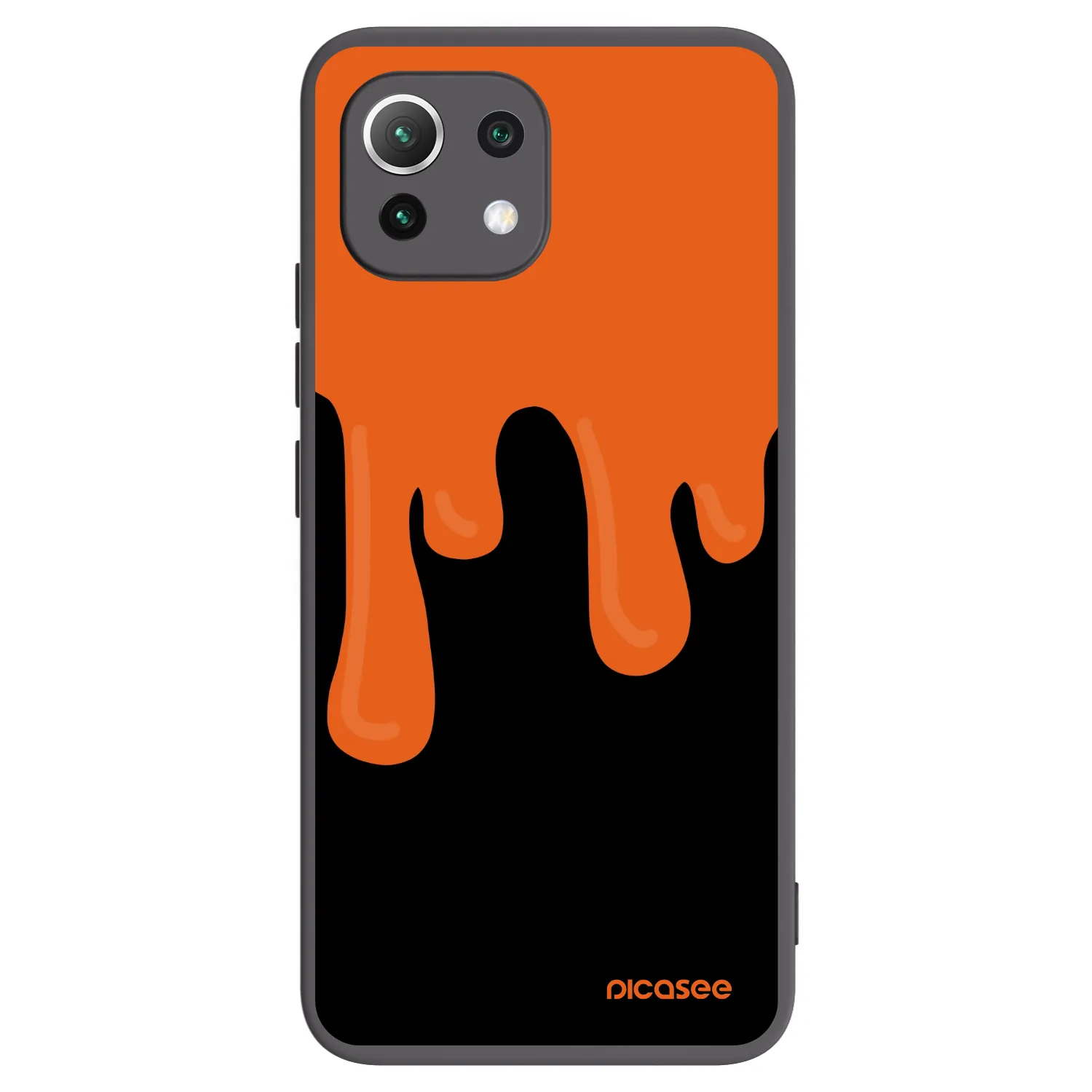 Picasee Xiaomi Mi 11 Lite Hülle - Schwarzes Silikon - Orange spooky
