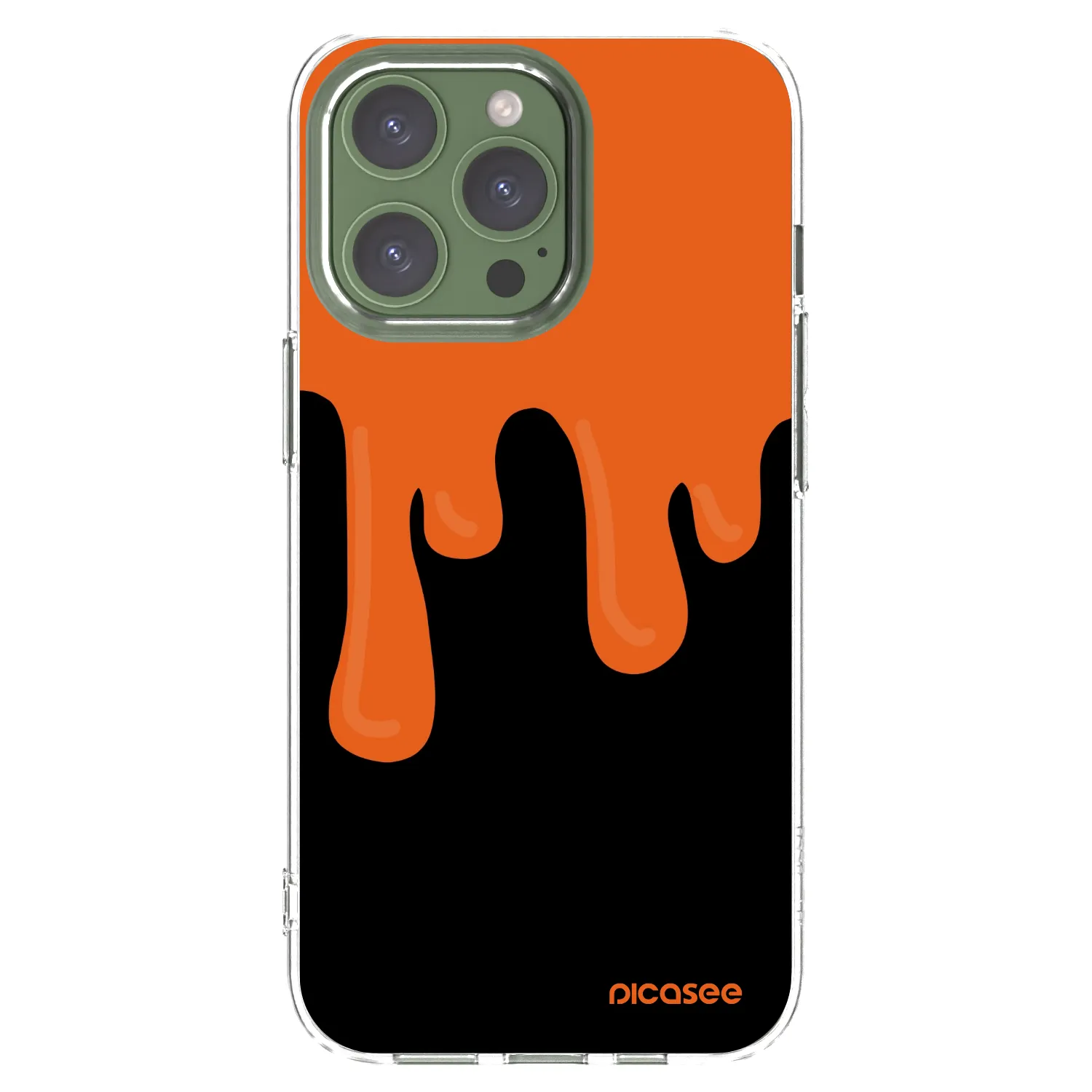 Picasee Apple iPhone 13 Pro Hülle - Transparentes Silikon - Orange spooky