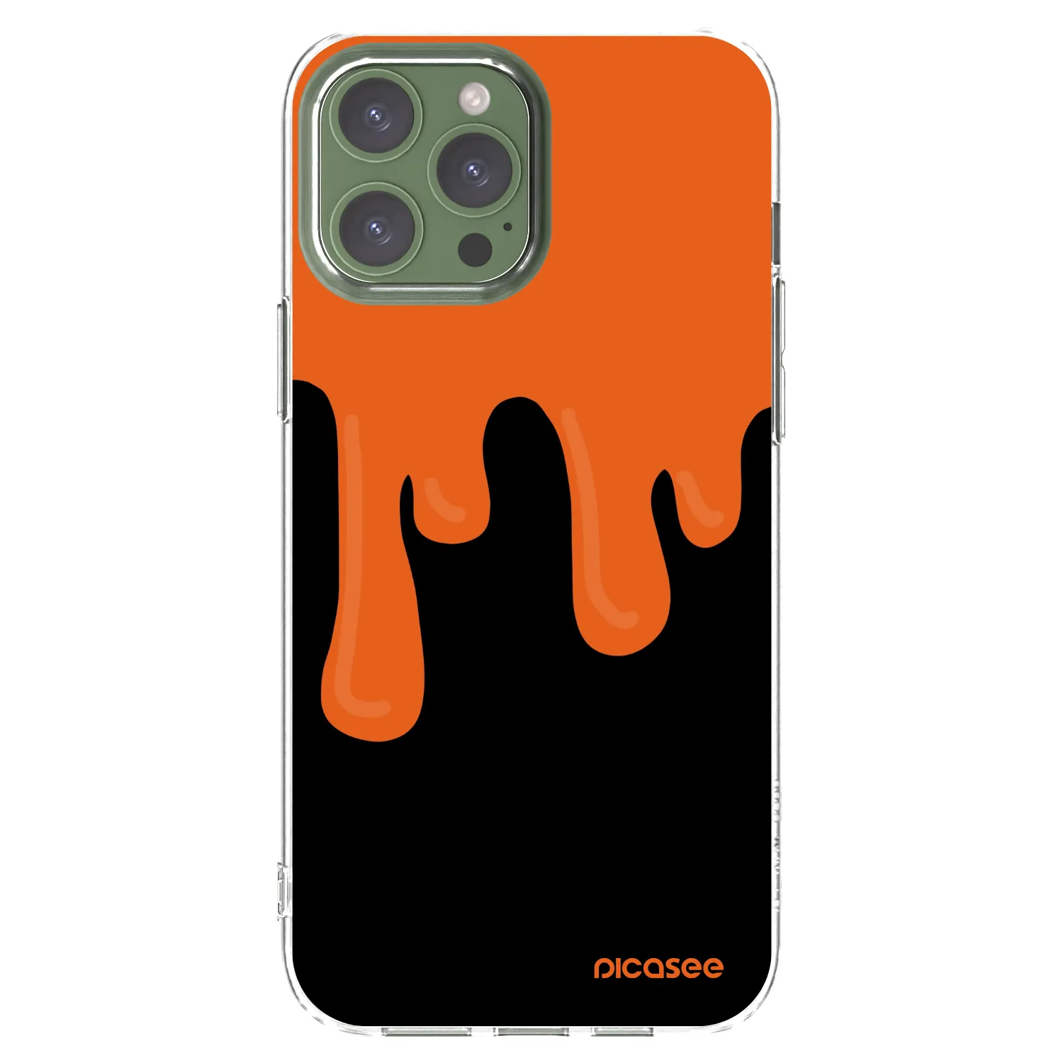 Picasee Apple iPhone 13 Pro Max Hülle - Transparentes Silikon - Orange spooky