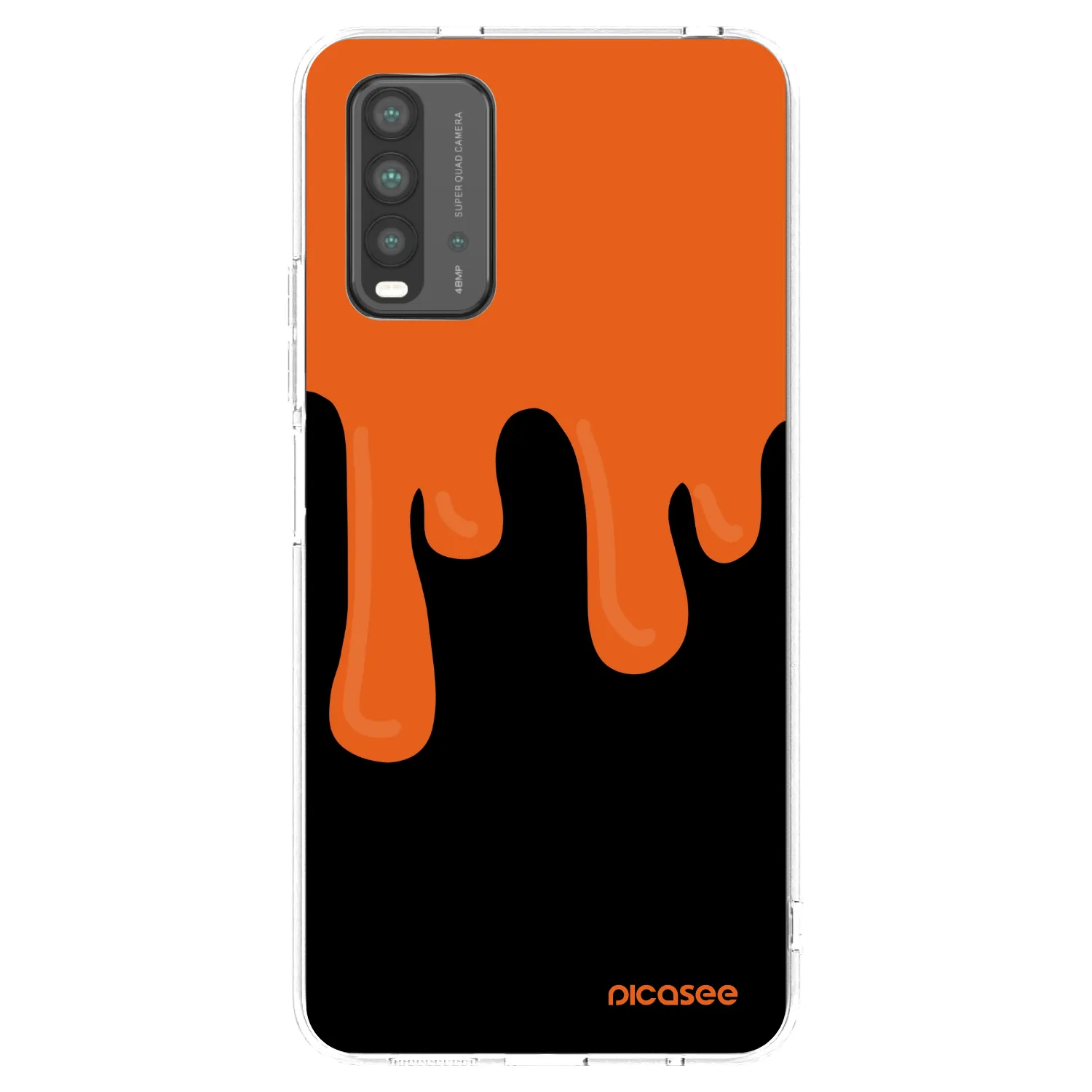 Picasee Xiaomi Redmi 9T Hülle - Transparentes Silikon - Orange spooky