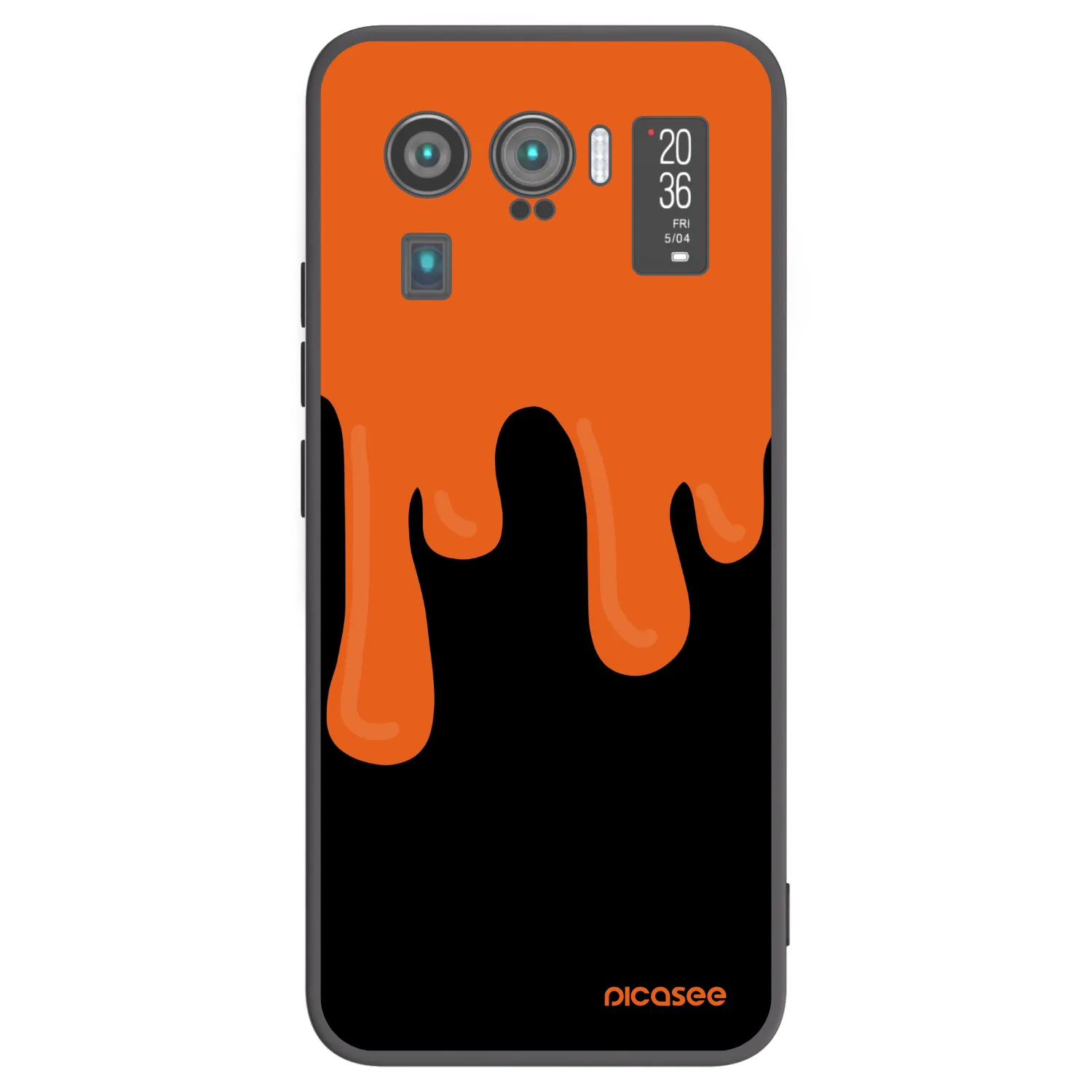 Picasee Xiaomi Mi 11 Ultra Hülle - Schwarzes Silikon - Orange spooky