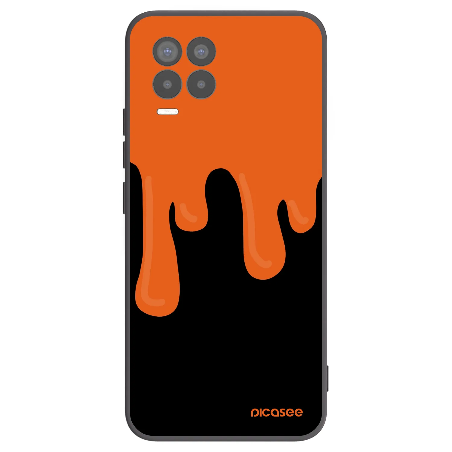 Picasee Realme 8 4G Hülle - Schwarzes Silikon - Orange spooky