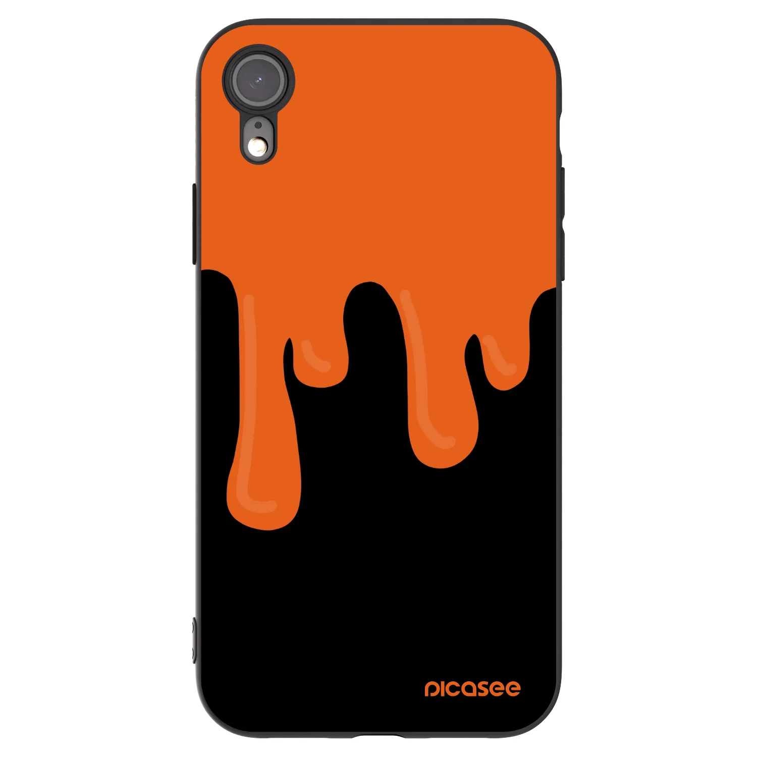 Picasee Apple iPhone XR Hülle - Schwarzes Silikon - Orange spooky