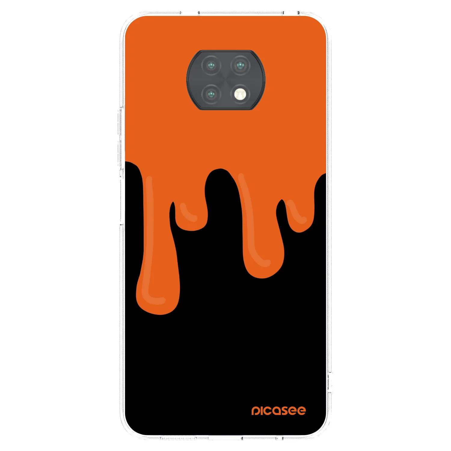 Picasee Xiaomi Redmi Note 9T Hülle - Transparentes Silikon - Orange spooky