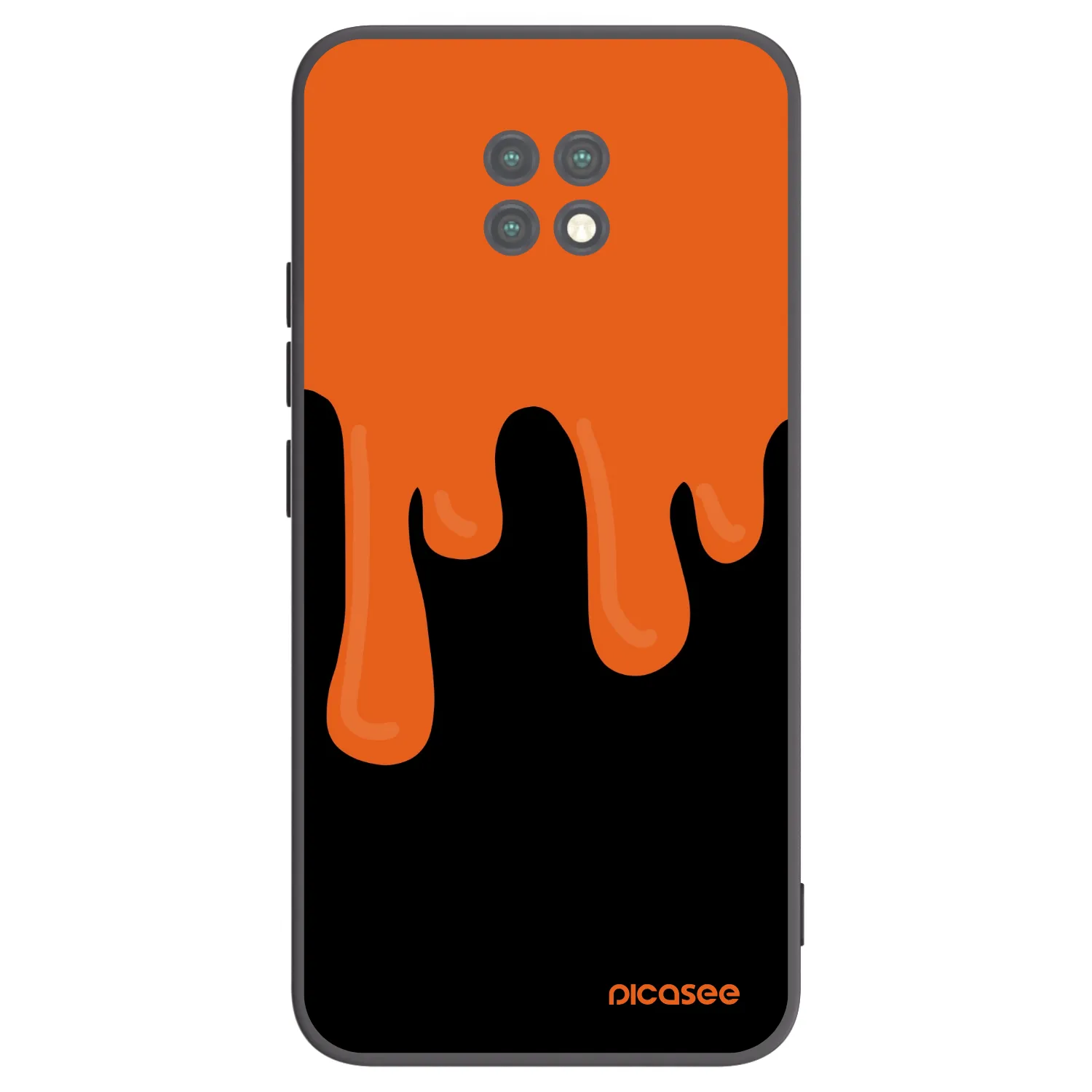 Picasee Xiaomi Redmi Note 9T Hülle - Schwarzes Silikon - Orange spooky