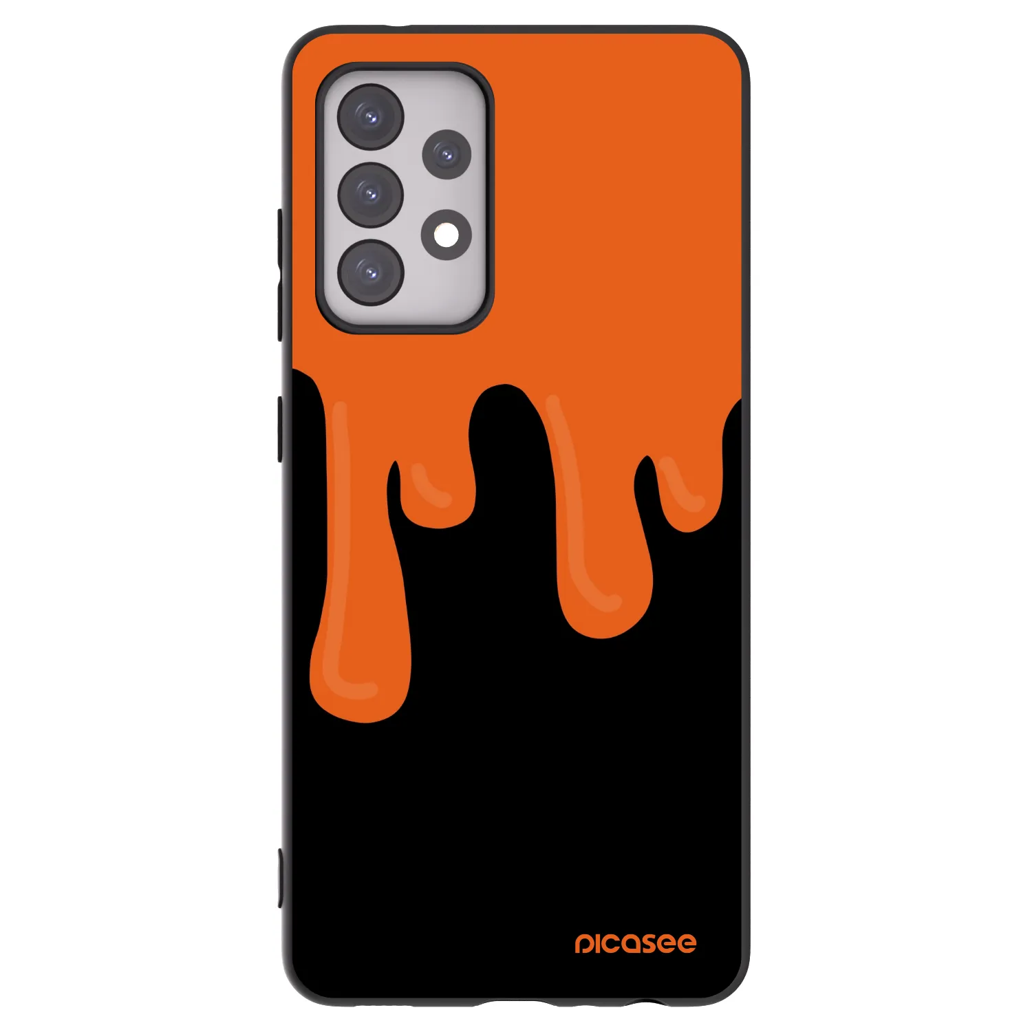 Picasee Samsung Galaxy A52s 5G A528B Hülle - Schwarzes Silikon - Orange spooky