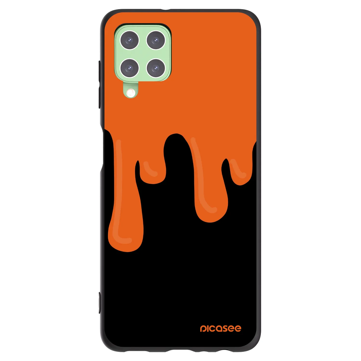 Picasee Samsung Galaxy A22 A225F 4G Hülle - Schwarzes Silikon - Orange spooky