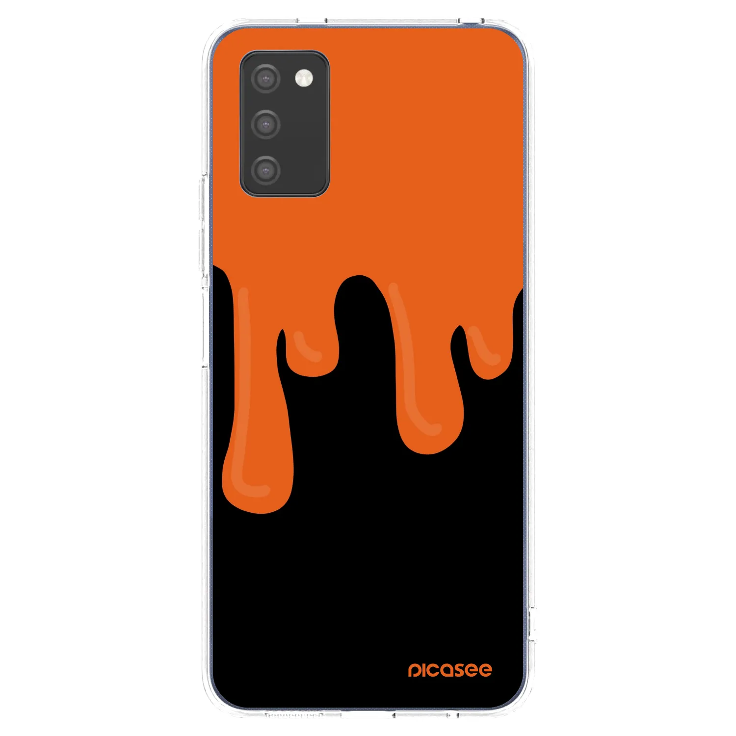 Picasee Samsung Galaxy A03s A037G Hülle - Transparentes Silikon - Orange spooky