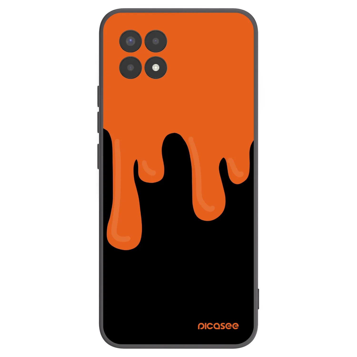 Picasee Realme 8i Hülle - Schwarzes Silikon - Orange spooky