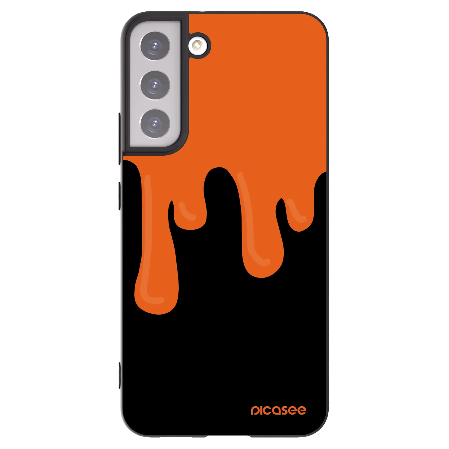 Picasee Samsung Galaxy S22+ 5G Hülle - Schwarzes Silikon - Orange spooky
