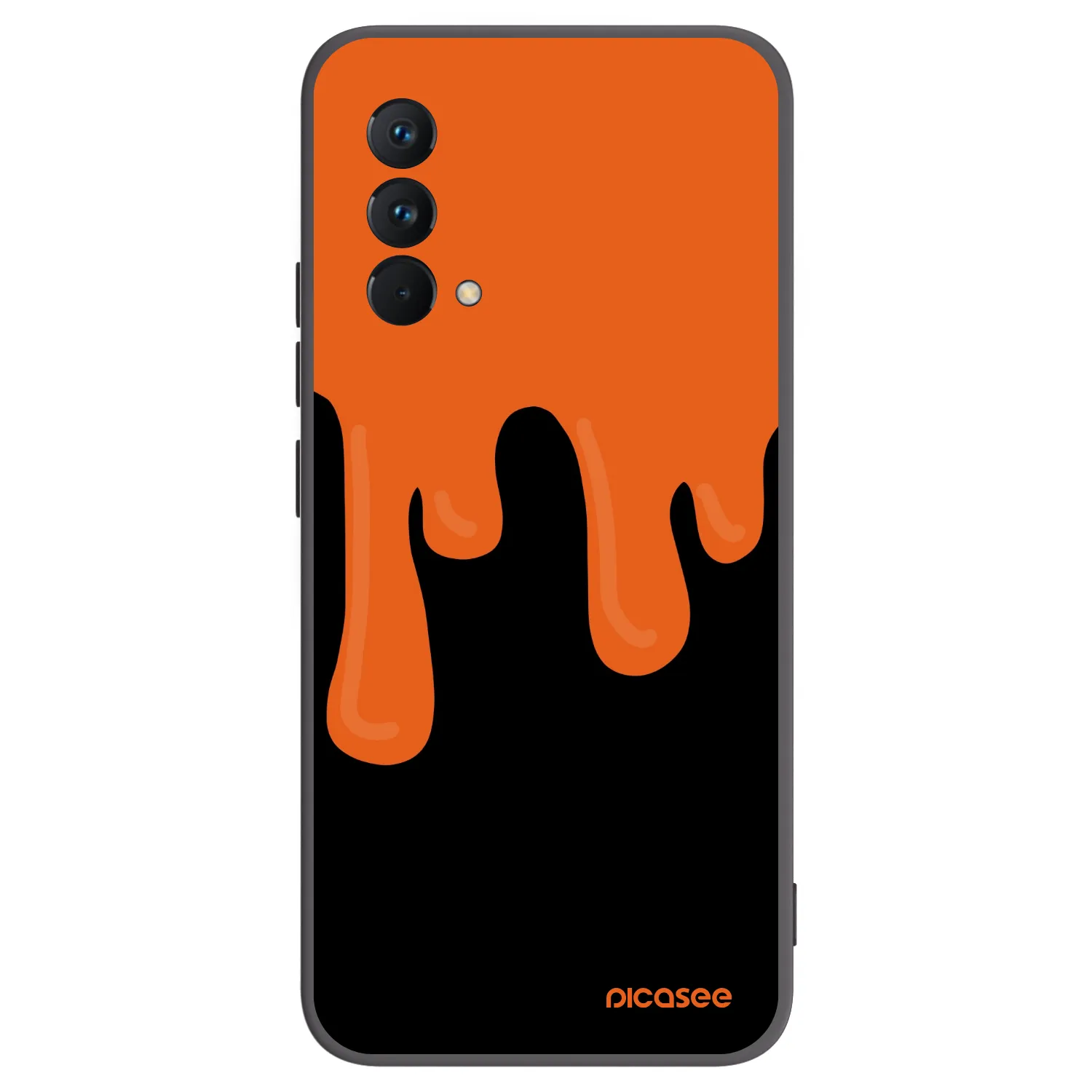 Picasee Realme GT Master Edition 5G Hülle - Schwarzes Silikon - Orange spooky