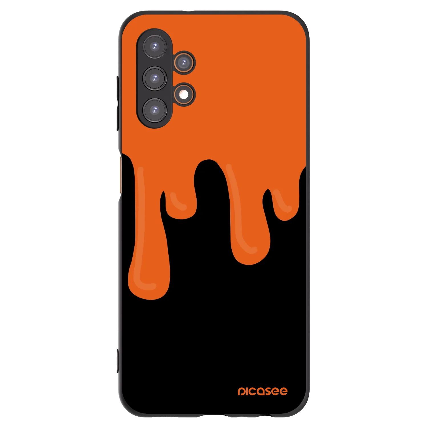 Picasee Samsung Galaxy A13 4G A135 Hülle - Schwarzes Silikon - Orange spooky