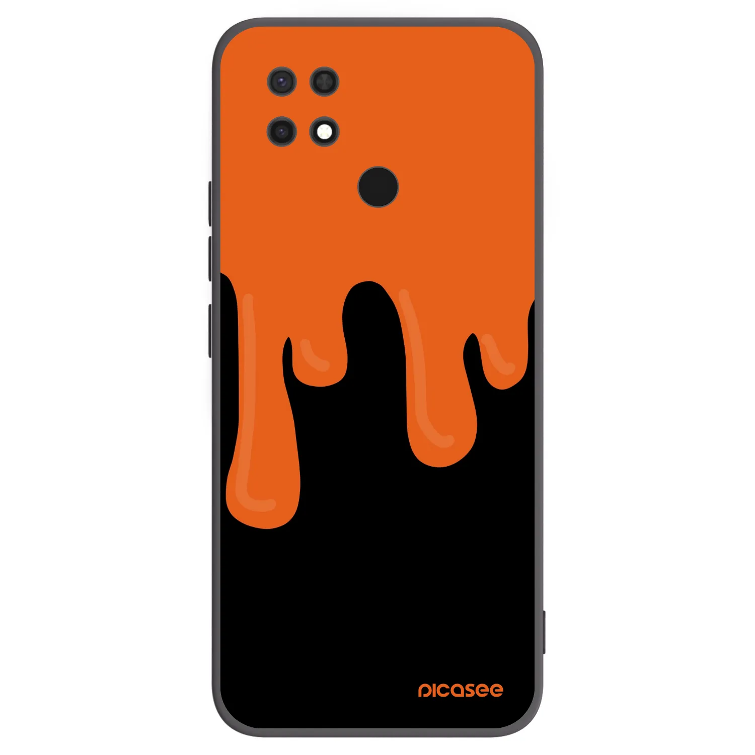 Picasee Xiaomi Redmi 10C Hülle - Schwarzes Silikon - Orange spooky