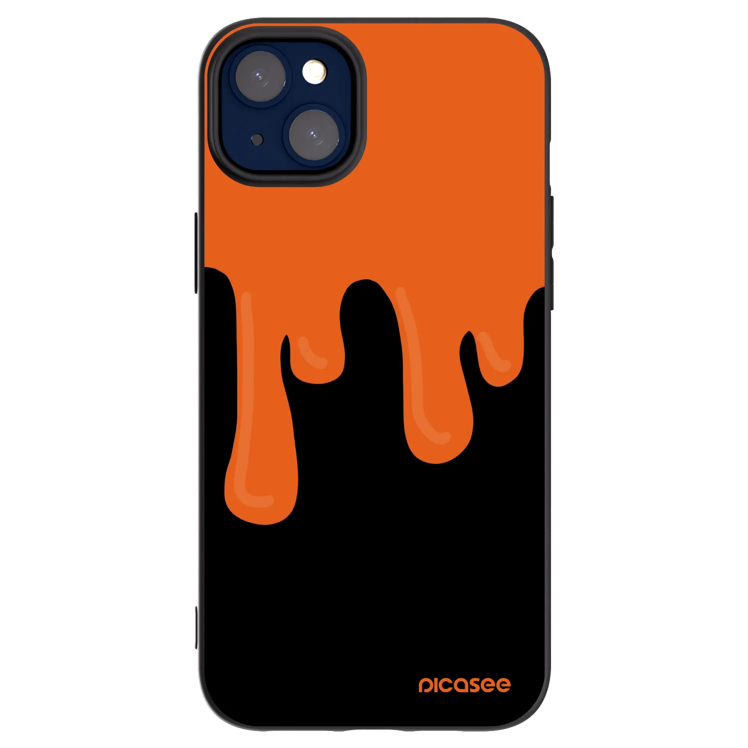 Picasee Apple iPhone 14 Plus Hülle - Schwarzes Silikon - Orange spooky