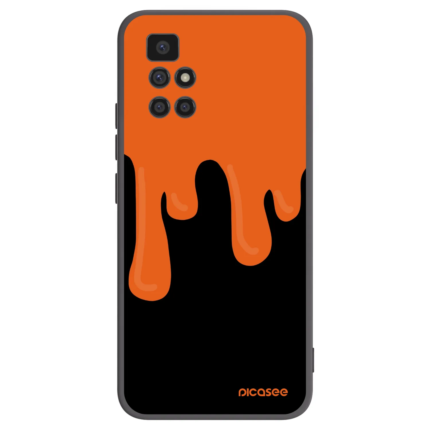 Picasee Xiaomi Redmi 10 (2022) Hülle - Schwarzes Silikon - Orange spooky