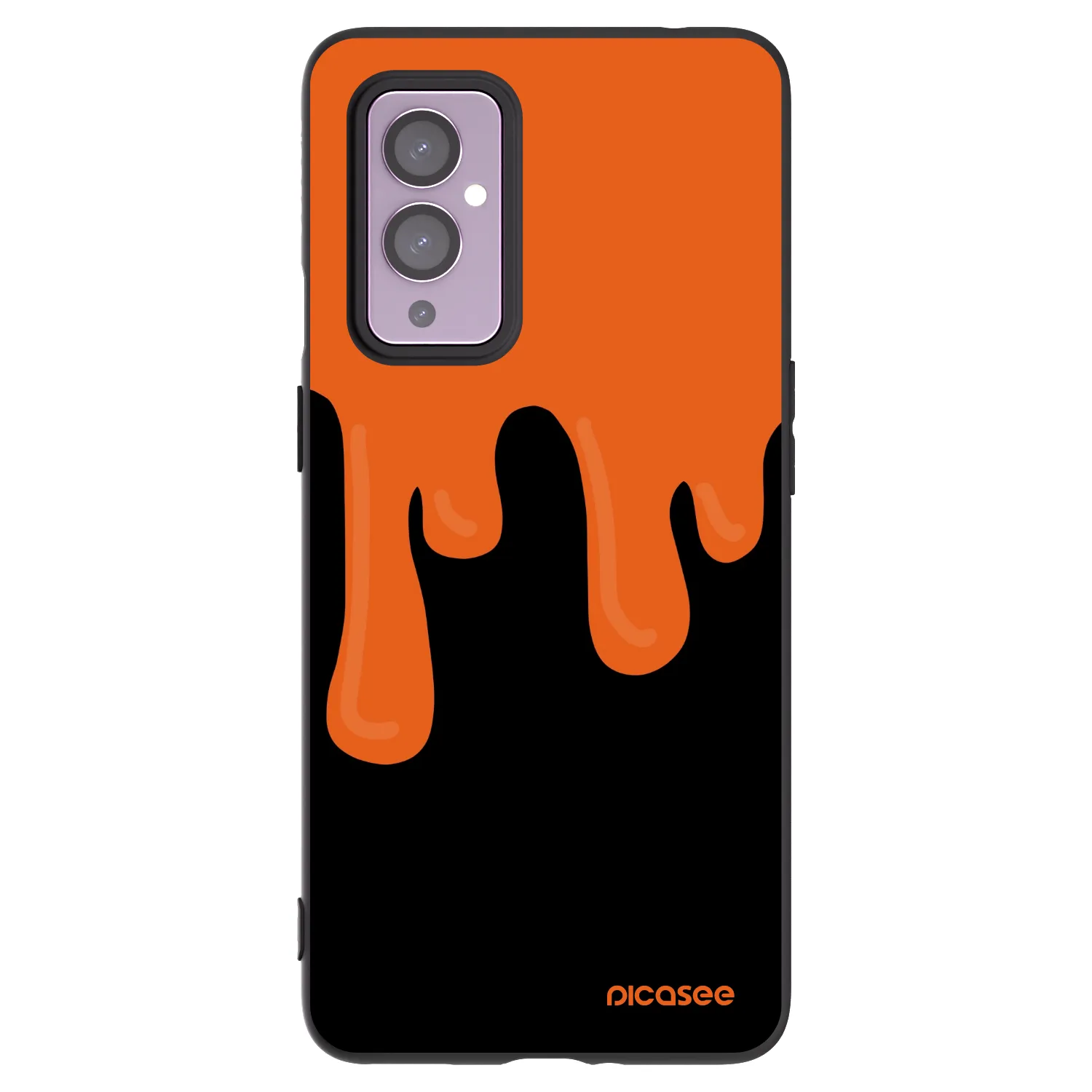 Picasee OnePlus 9 Hülle - Schwarzes Silikon - Orange spooky