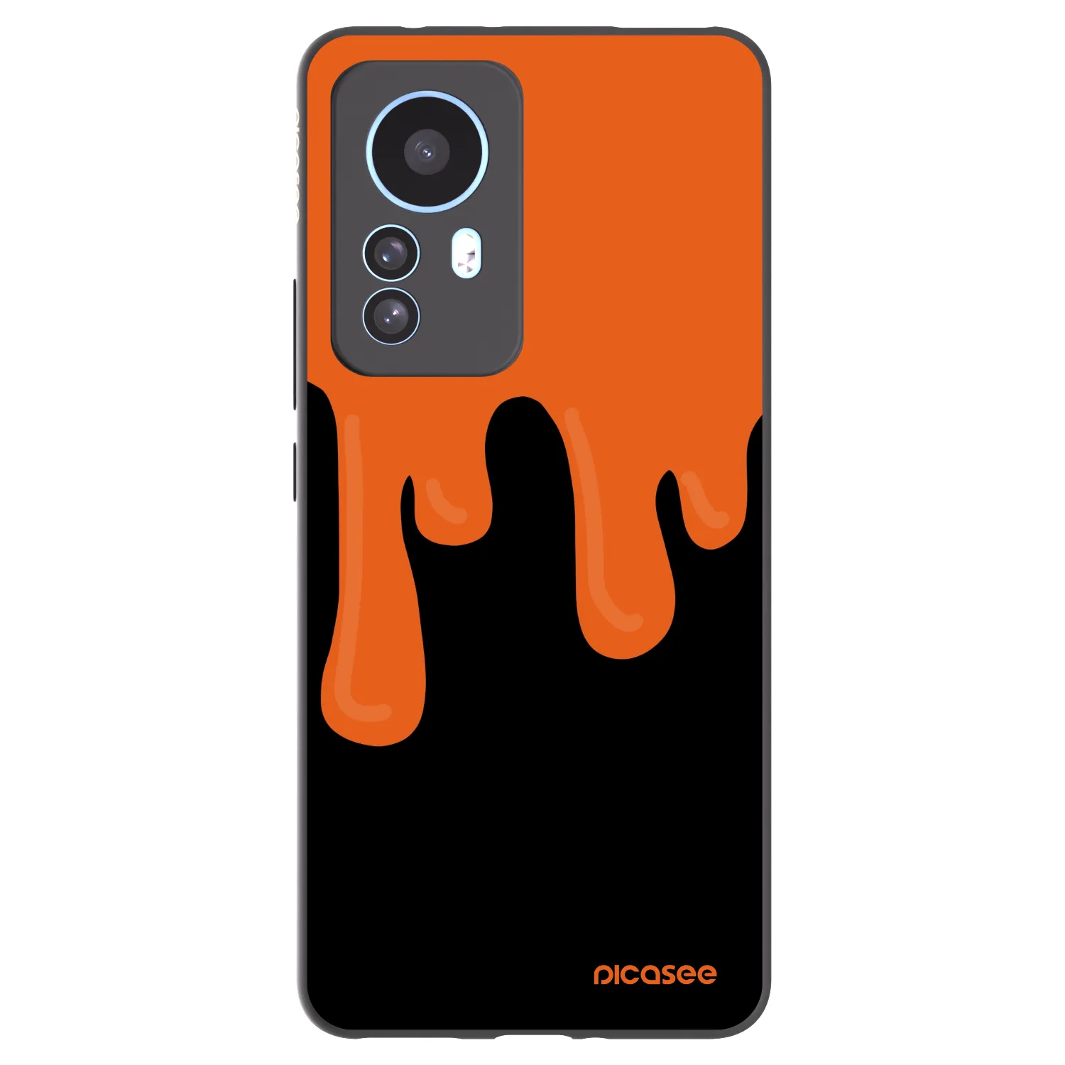 Picasee Xiaomi 12T Hülle - Schwarzes Silikon - Orange spooky