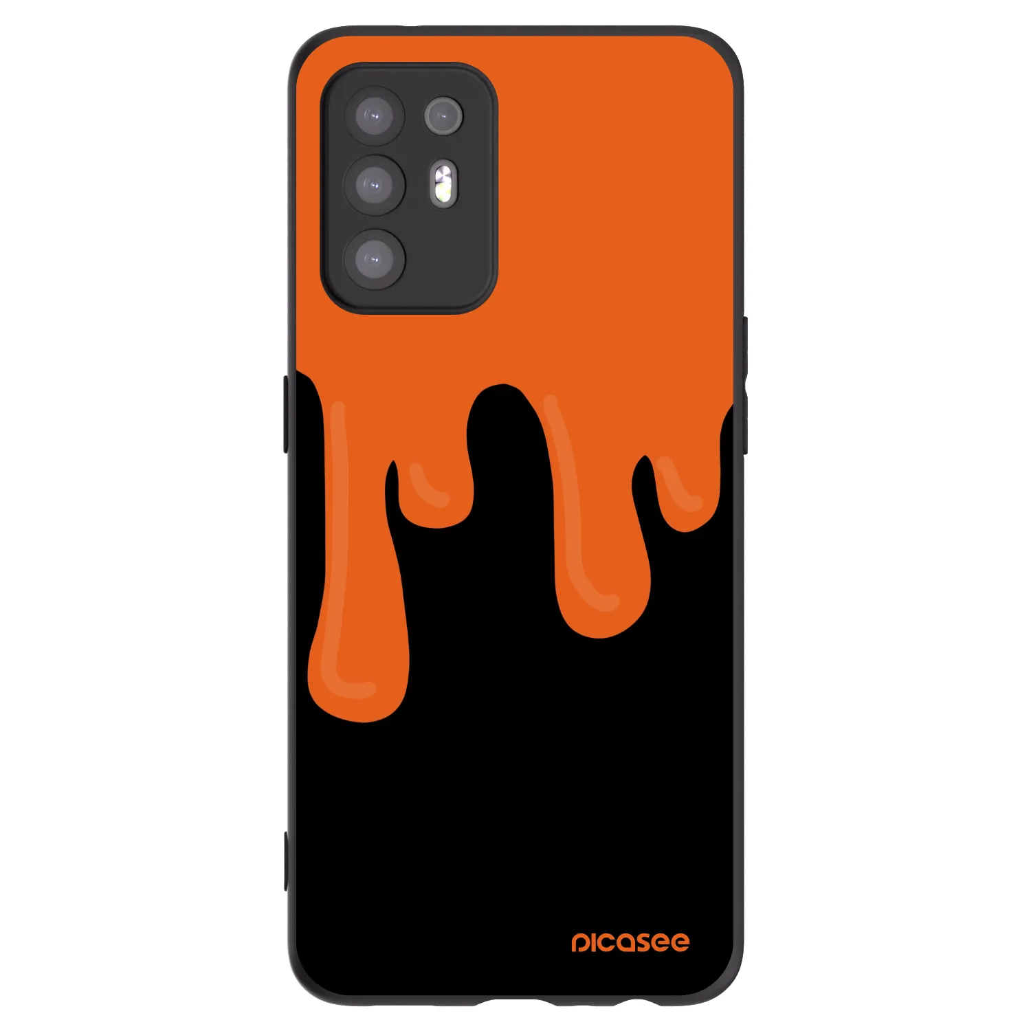 Picasee OPPO A94 5G Hülle - Schwarzes Silikon - Orange spooky