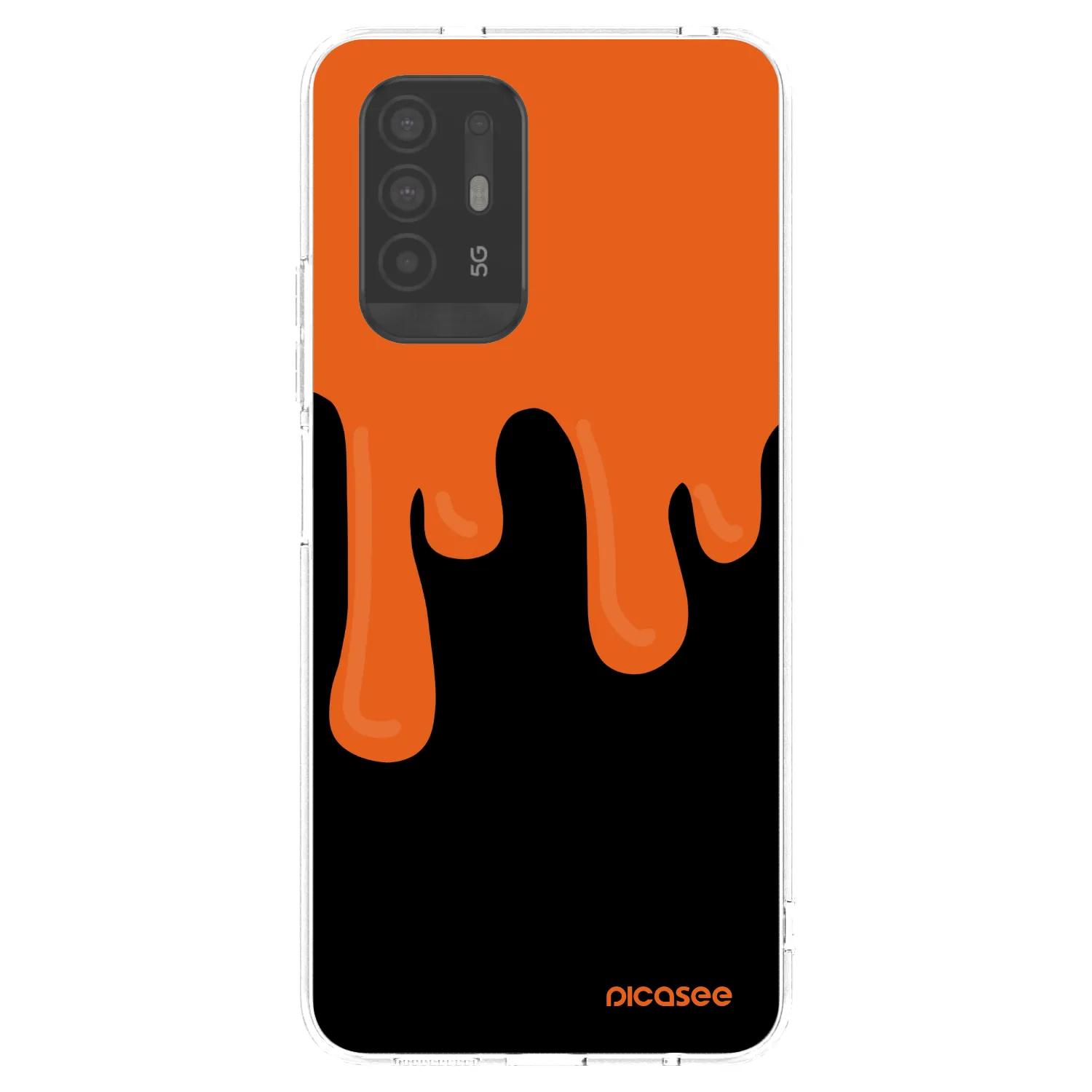 Picasee OPPO A94 5G Hülle - Transparentes Silikon - Orange spooky