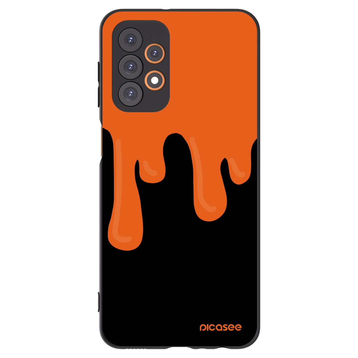 Picasee Samsung Galaxy A23 A235F 4G Hülle - Schwarzes Silikon - Orange spooky