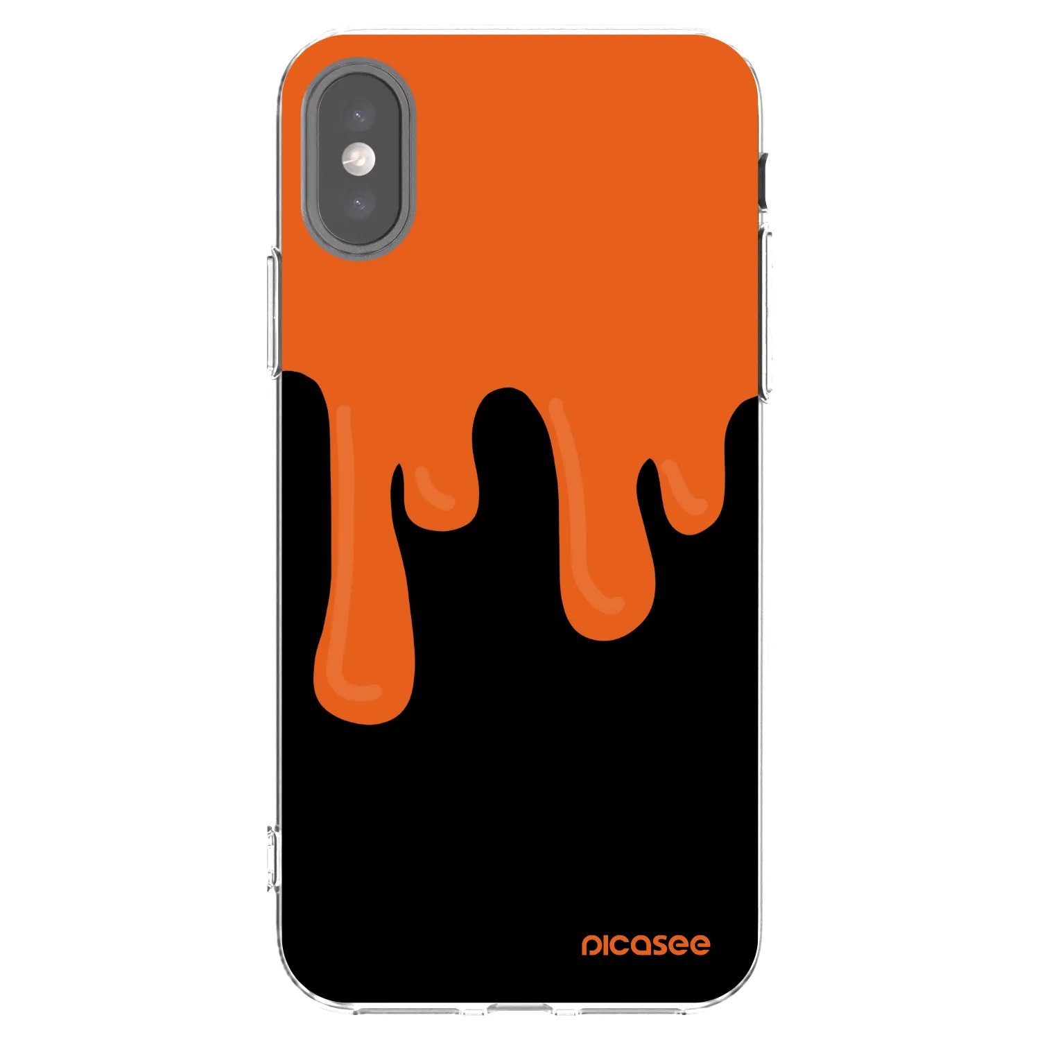 Picasee Apple iPhone X/XS Hülle - Transparentes Silikon - Orange spooky