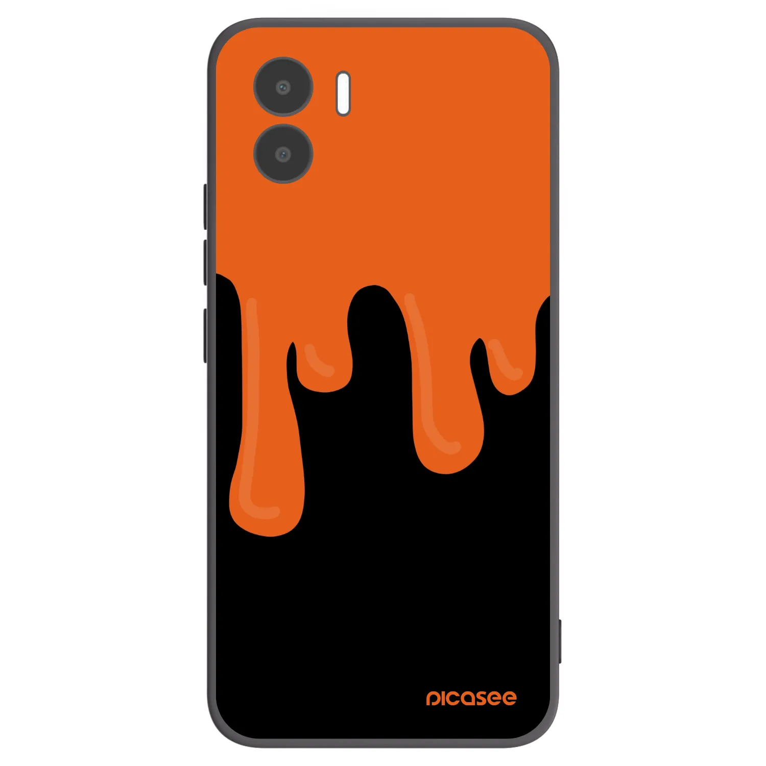 Picasee Xiaomi Redmi A1 Hülle - Schwarzes Silikon - Orange spooky