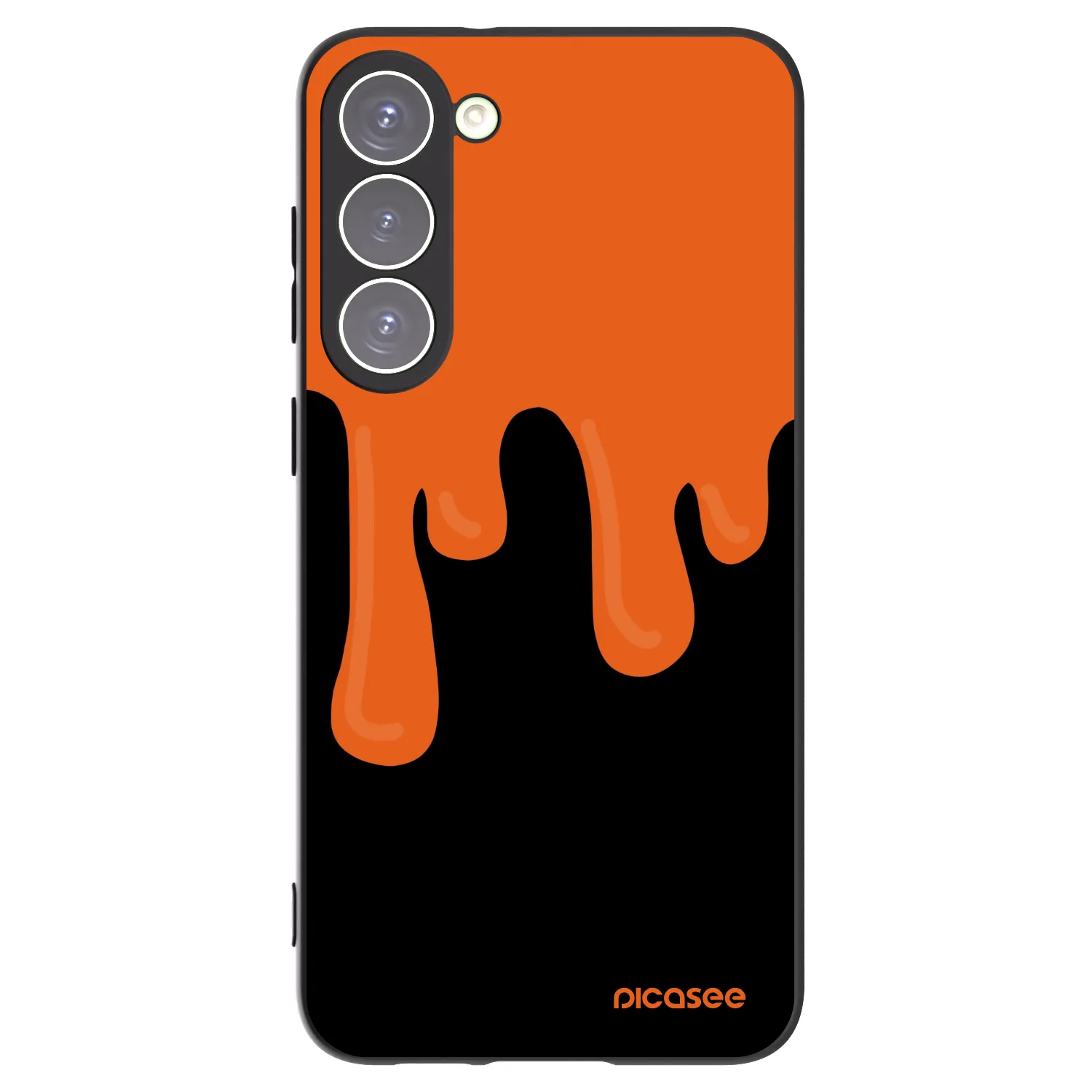Picasee Samsung Galaxy S23+ 5G Hülle - Schwarzes Silikon - Orange spooky