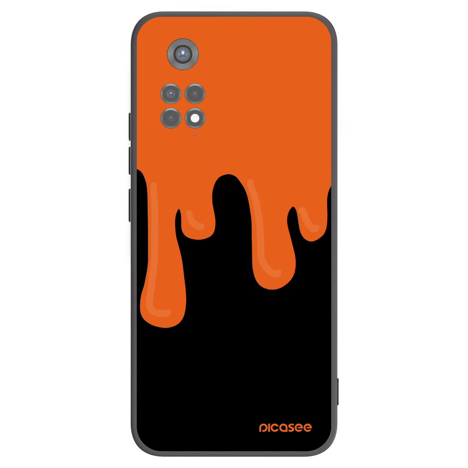 Picasee Xiaomi Redmi Note 11S 5G Hülle - Schwarzes Silikon - Orange spooky