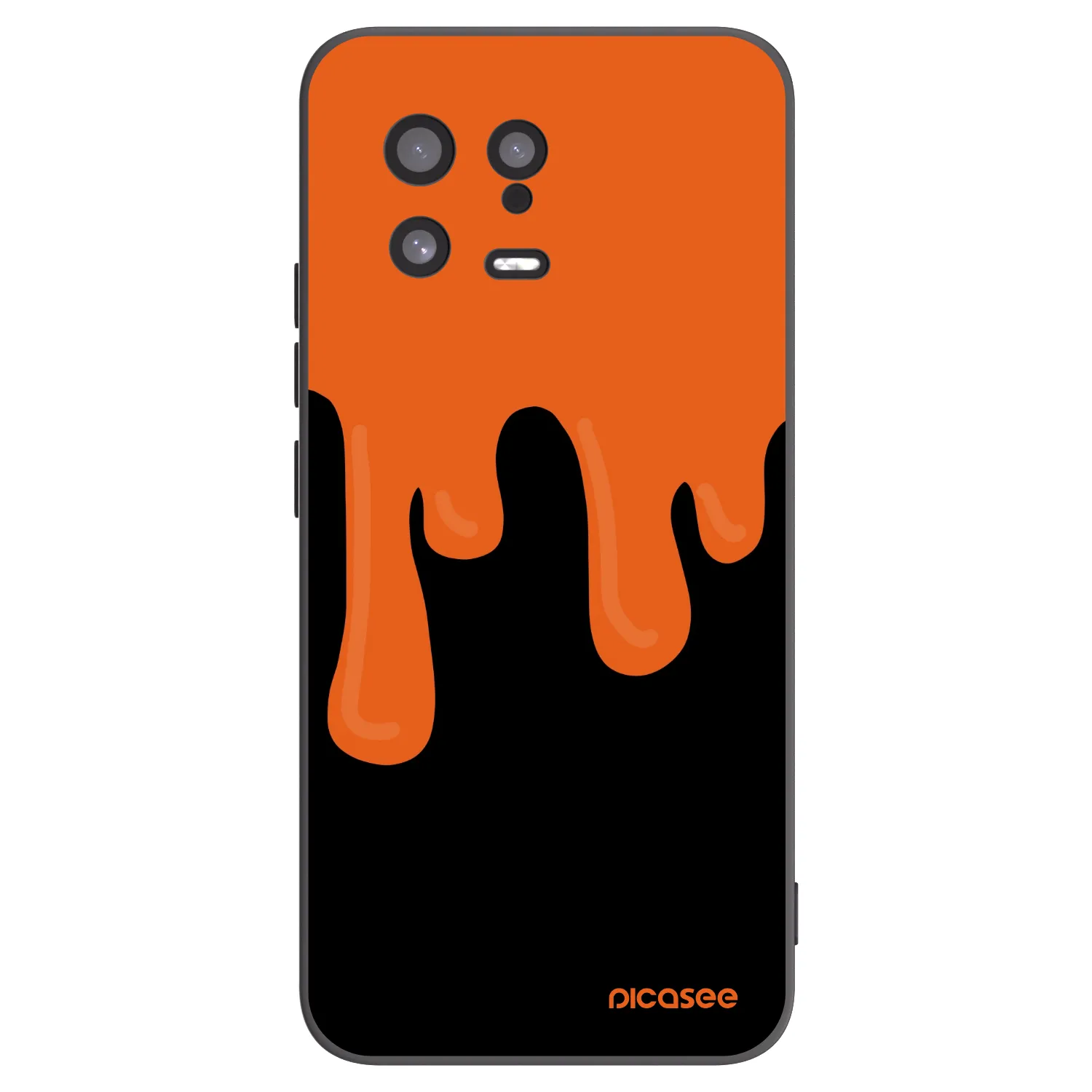 Picasee Xiaomi 13 Hülle - Schwarzes Silikon - Orange spooky