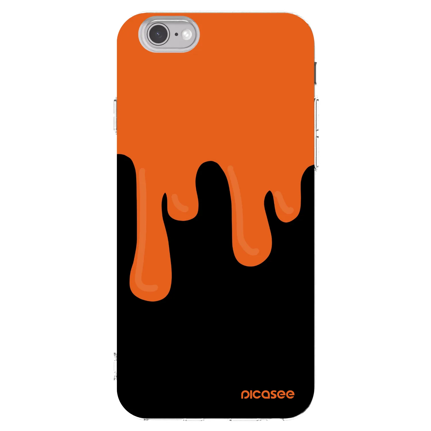 Picasee Apple iPhone 6/6S Hülle - Transparentes Silikon - Orange spooky