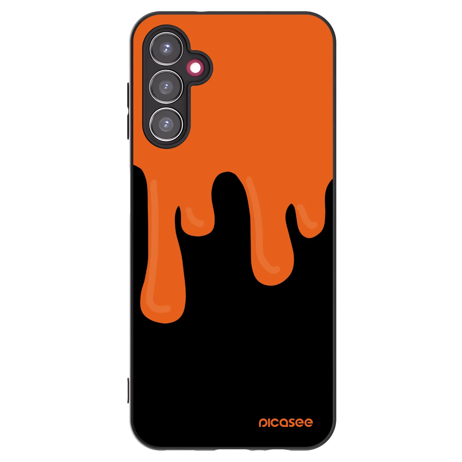 Picasee Samsung Galaxy A14 4G A145R Hülle - Schwarzes Silikon - Orange spooky