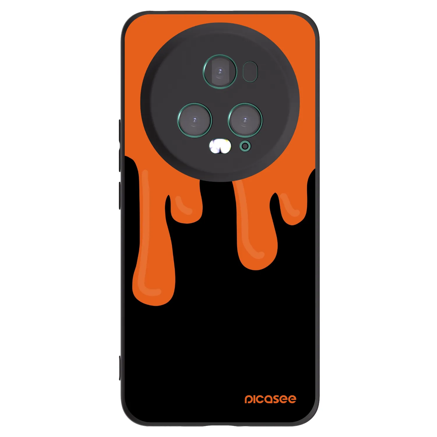 Picasee Honor Magic5 Pro Hülle - Schwarzes Silikon - Orange spooky