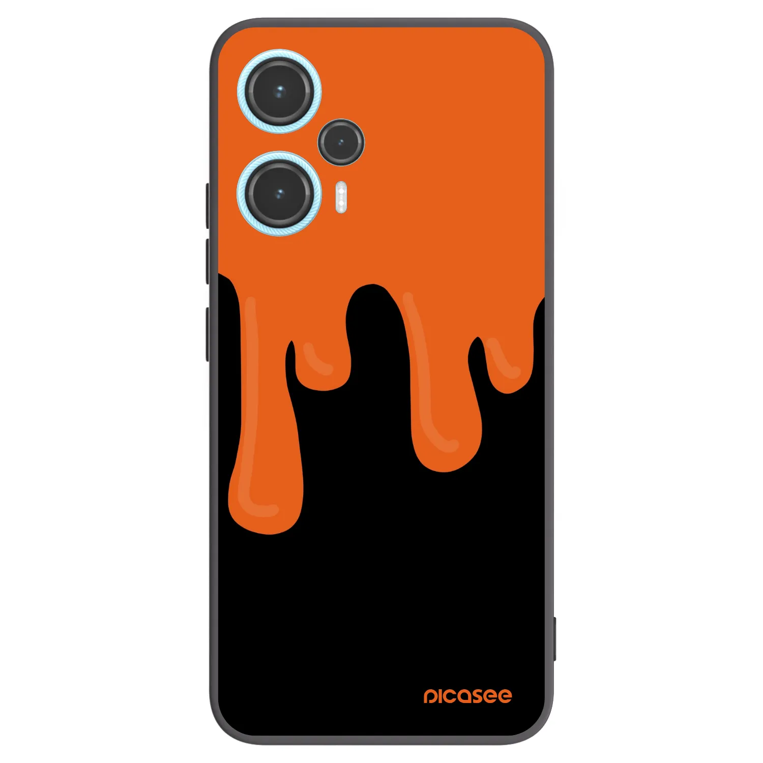 Picasee Xiaomi Poco F5 Hülle - Schwarzes Silikon - Orange spooky