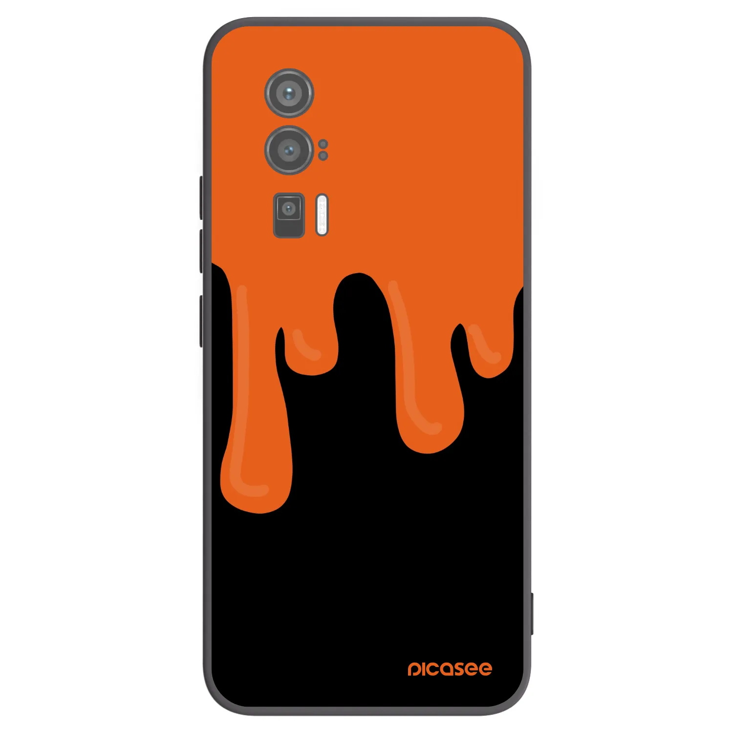Picasee Xiaomi Poco F5 Pro 5G Hülle - Schwarzes Silikon - Orange spooky
