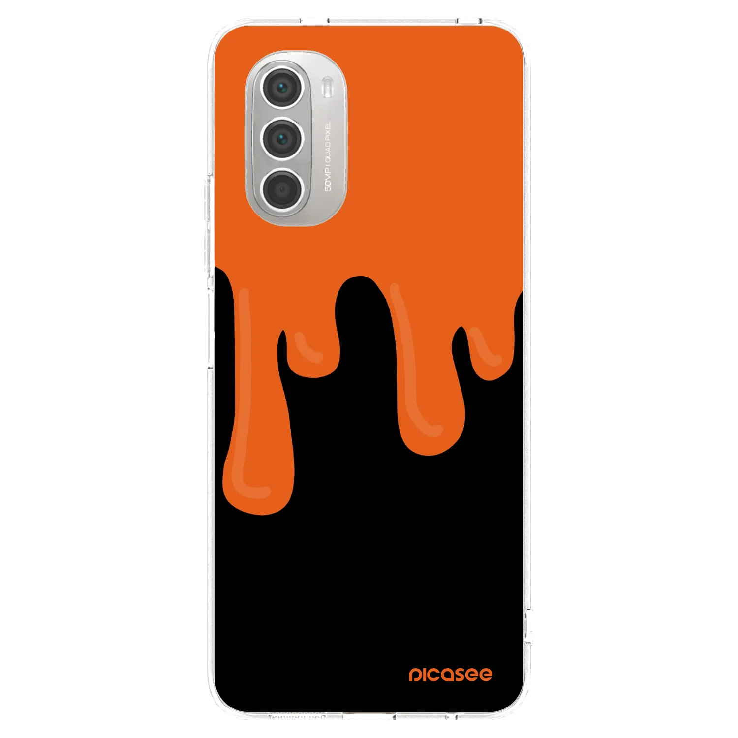 Picasee Motorola Moto G51 Hülle - Transparentes Silikon - Orange spooky