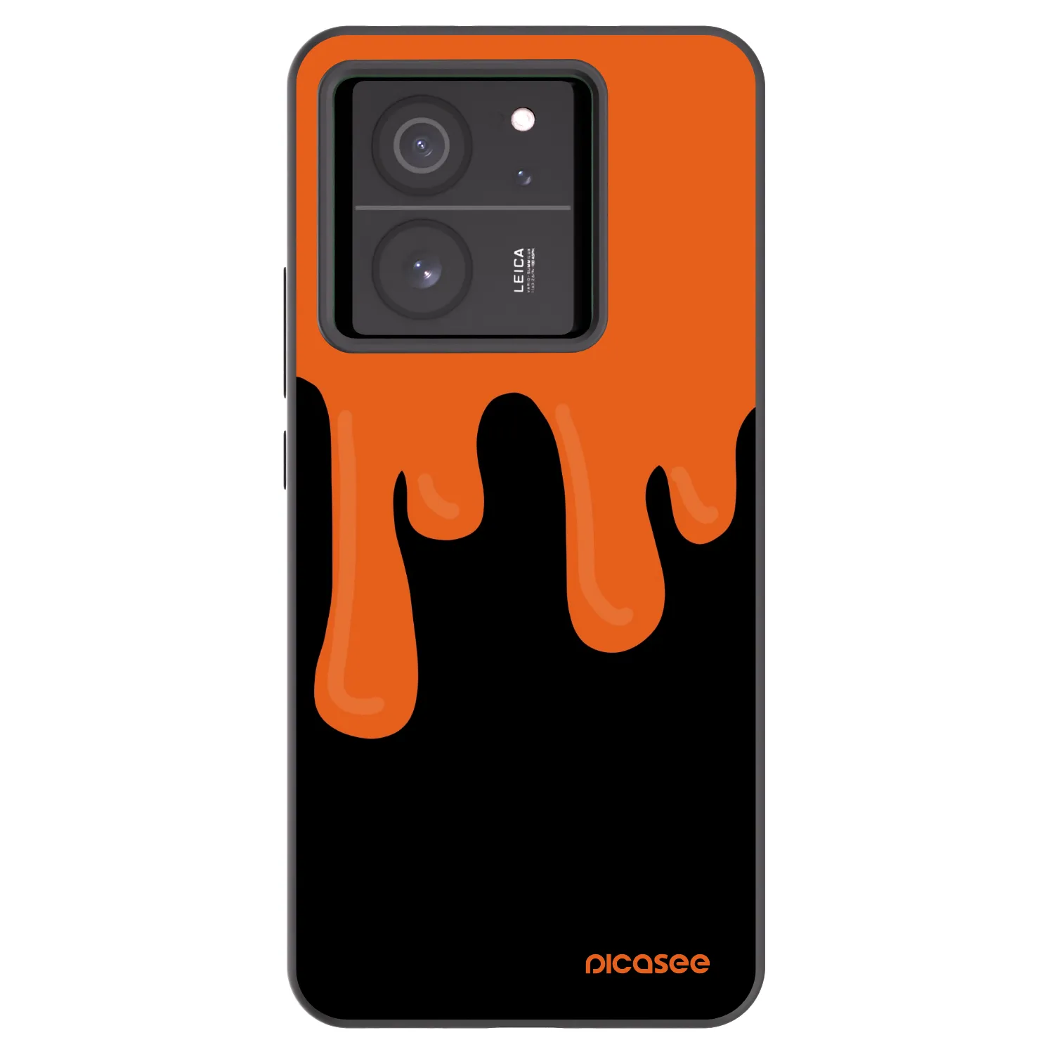 Picasee Xiaomi 13T Hülle - Schwarzes Silikon - Orange spooky