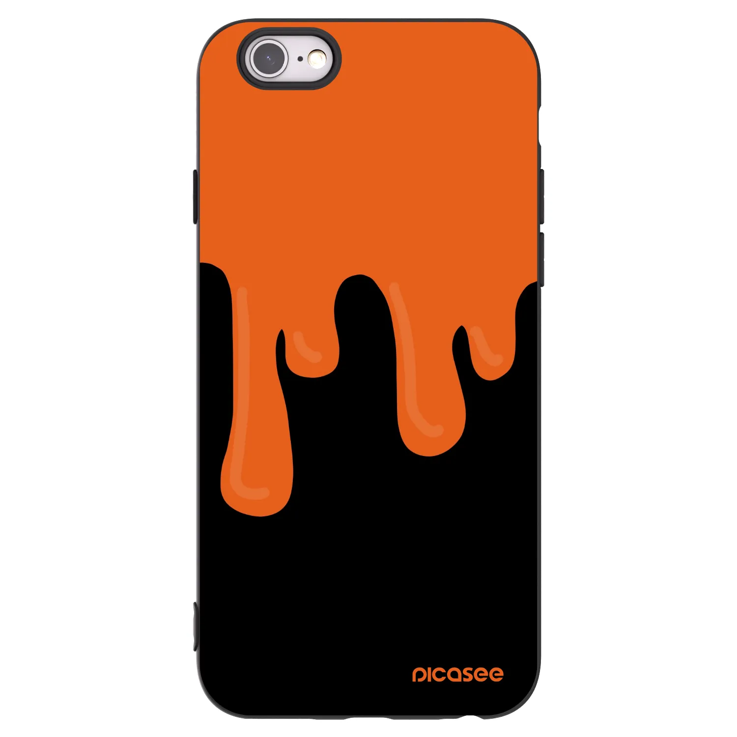 Picasee Apple iPhone 6/6S Hülle - Schwarzes Silikon - Orange spooky