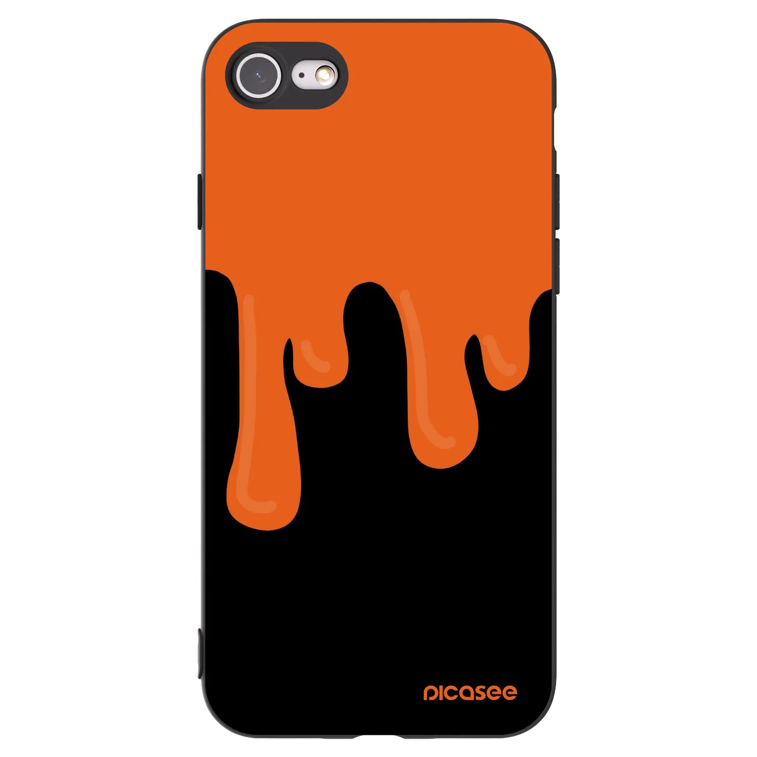 Picasee Apple iPhone 7 Hülle - Schwarzes Silikon - Orange spooky