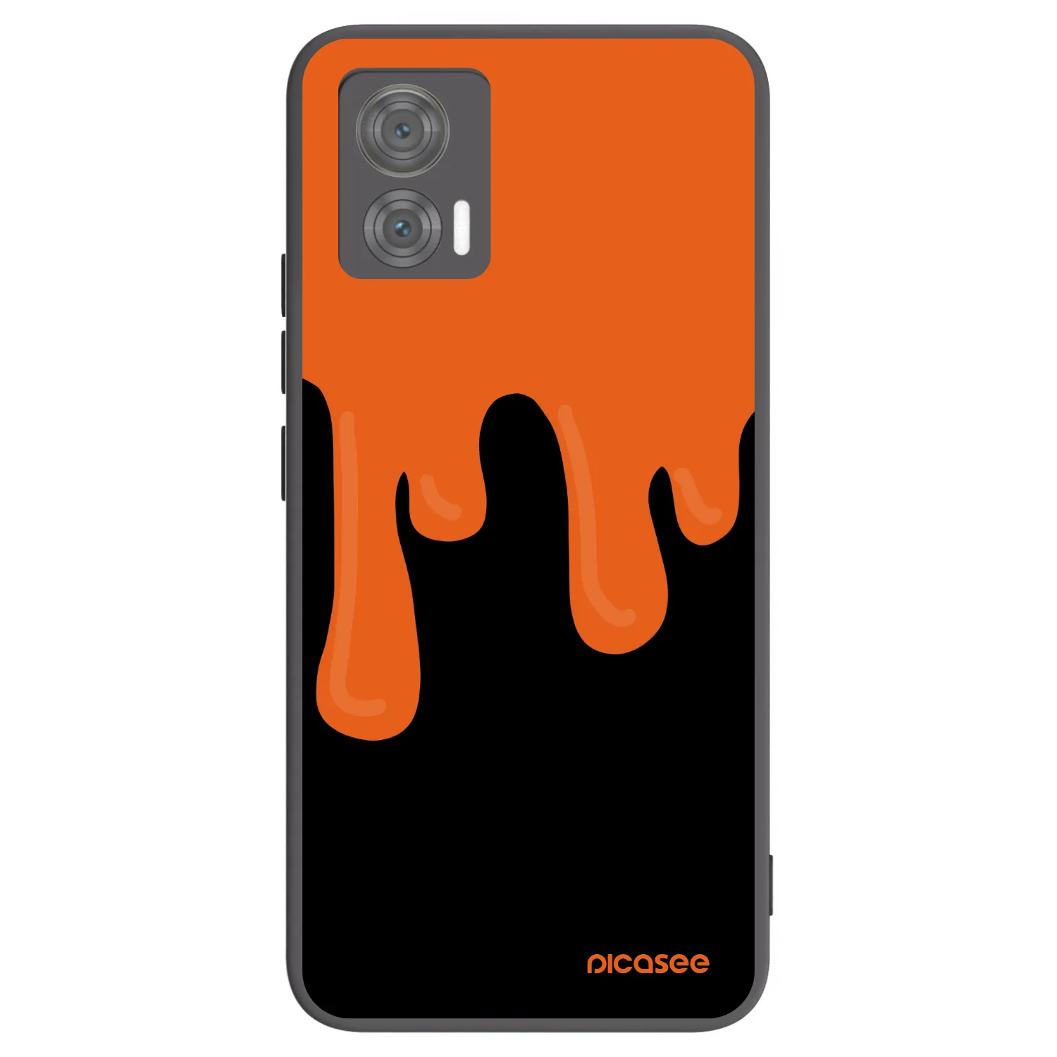 Picasee Motorola Edge 30 Neo Hülle - Schwarzes Silikon - Orange spooky