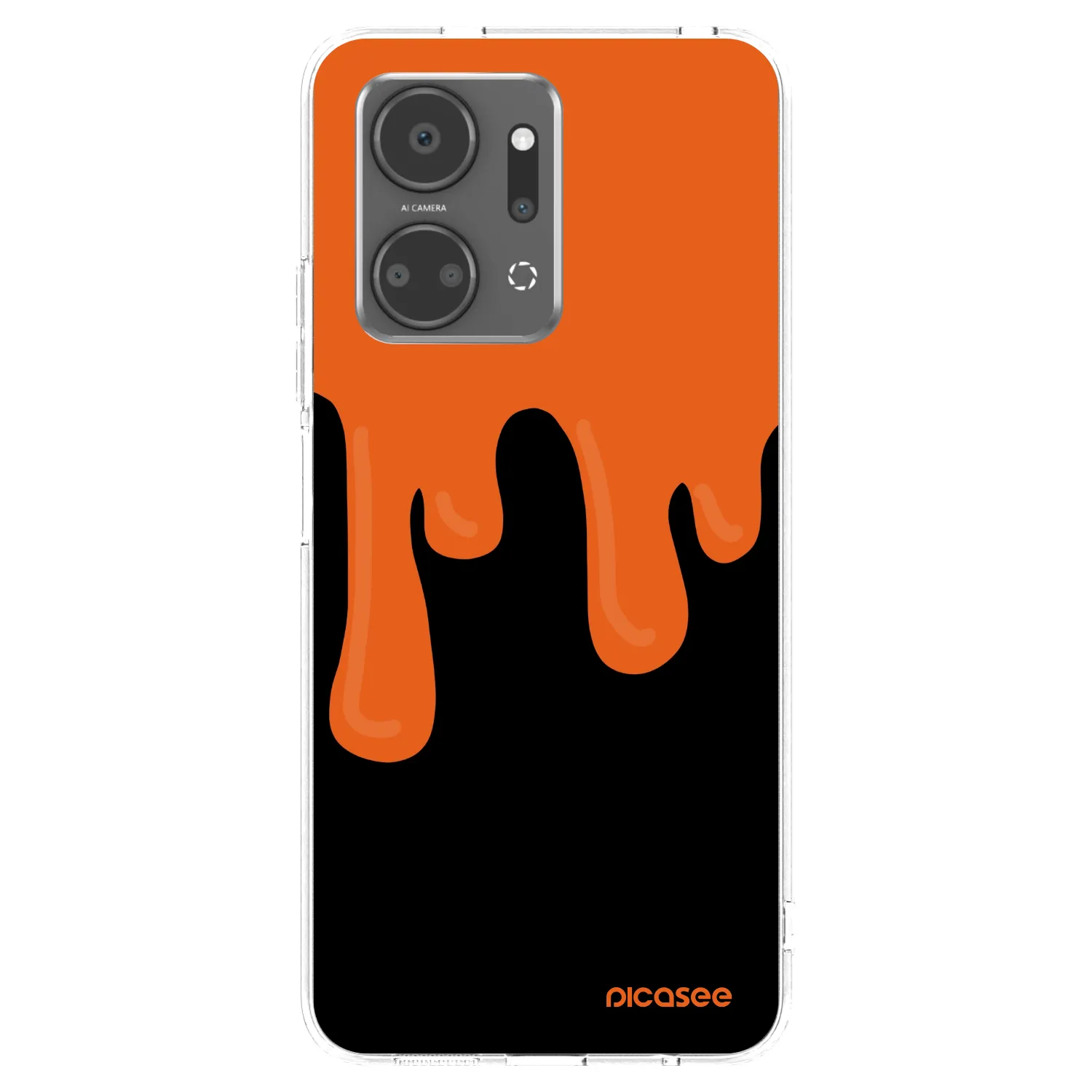 Picasee Honor X7a Hülle - Transparentes Silikon - Orange spooky
