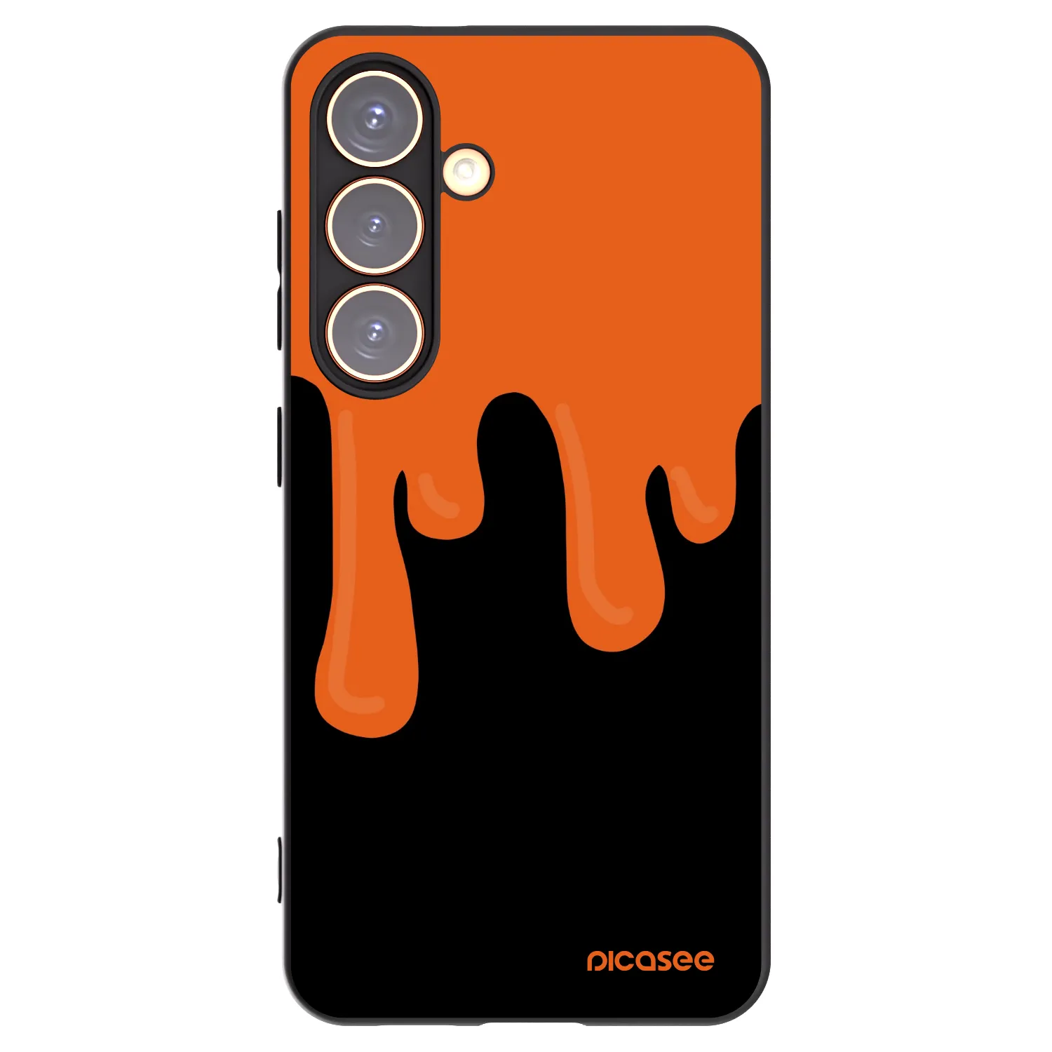 Picasee Samsung Galaxy S24 S921B 5G Hülle - Schwarzes Silikon - Orange spooky