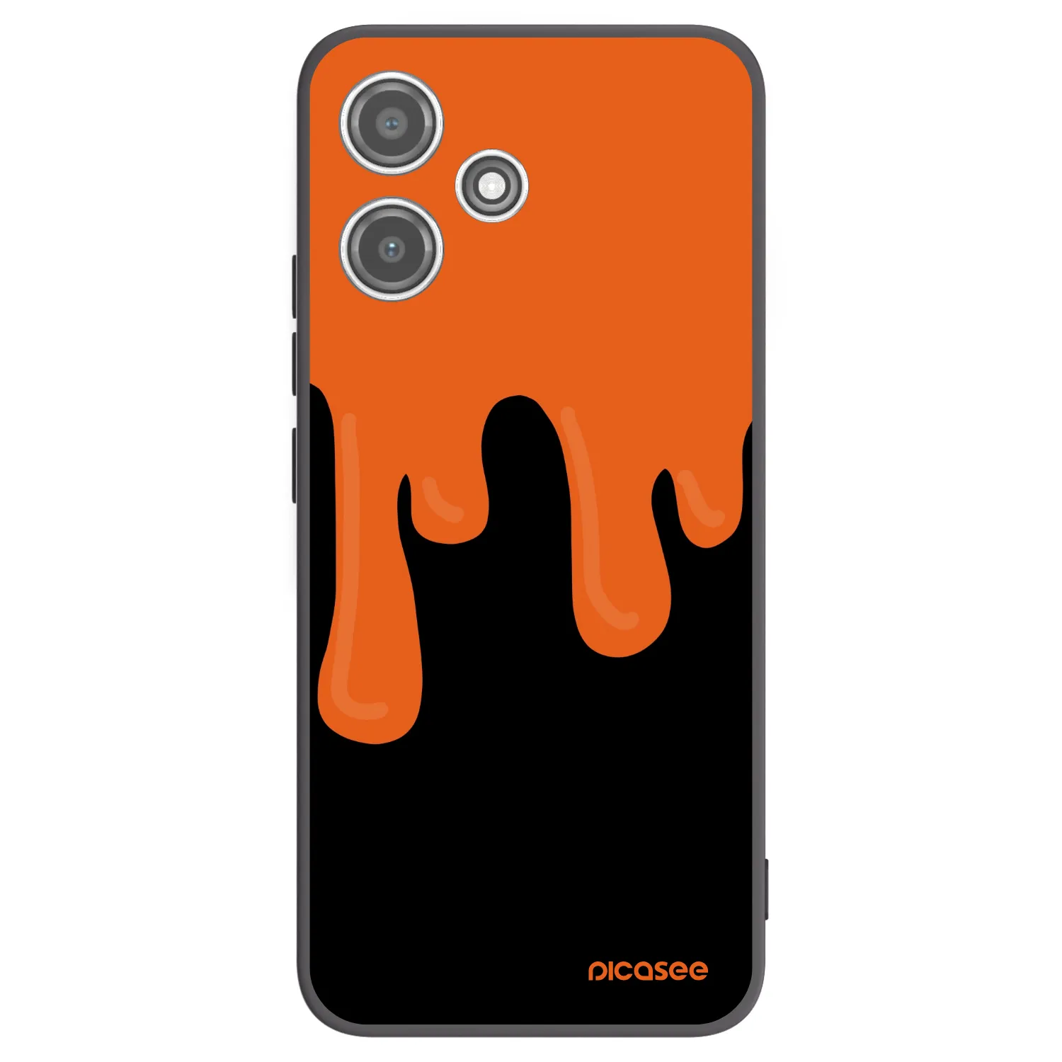 Picasee Xiaomi Redmi 12 5G Hülle - Schwarzes Silikon - Orange spooky