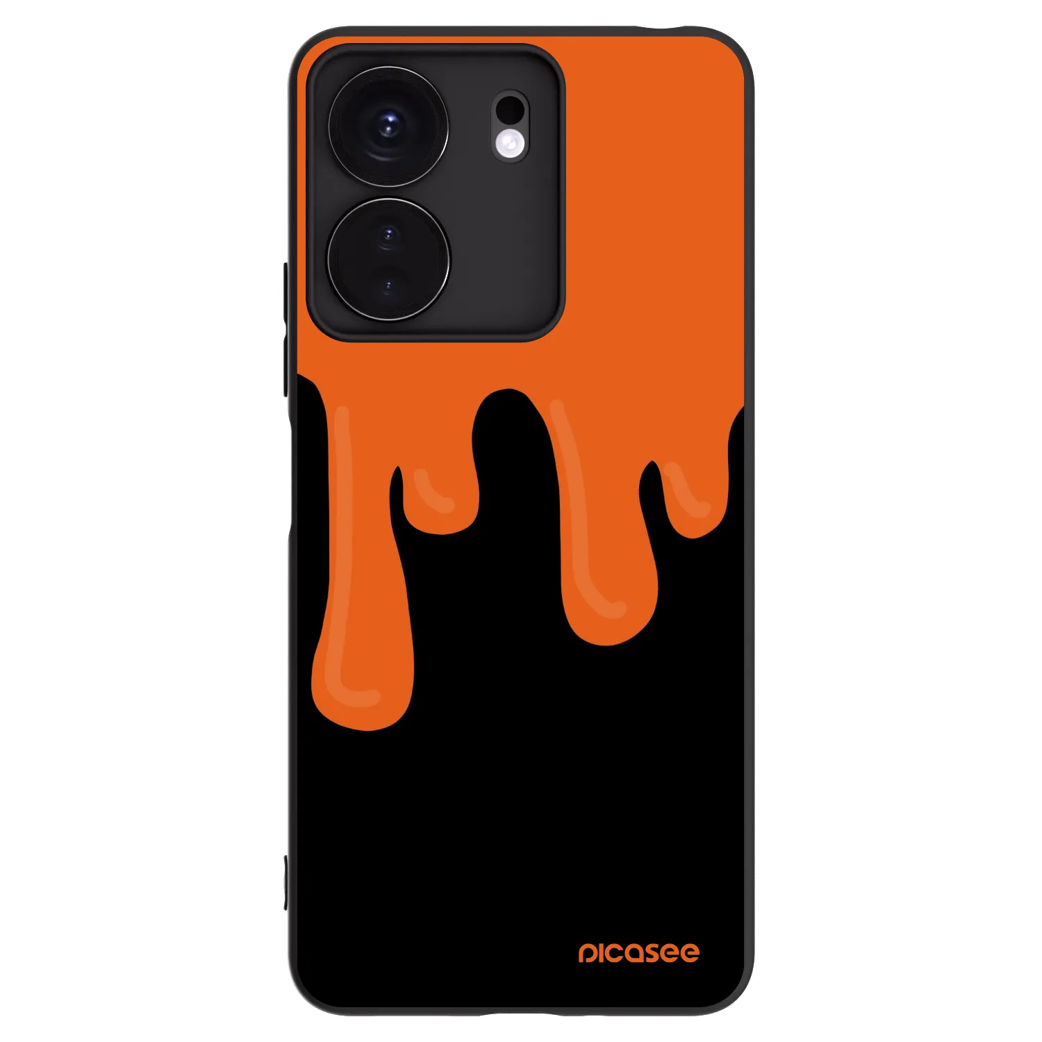 Picasee Xiaomi Redmi 13C 4G Hülle - Schwarzes Silikon - Orange spooky