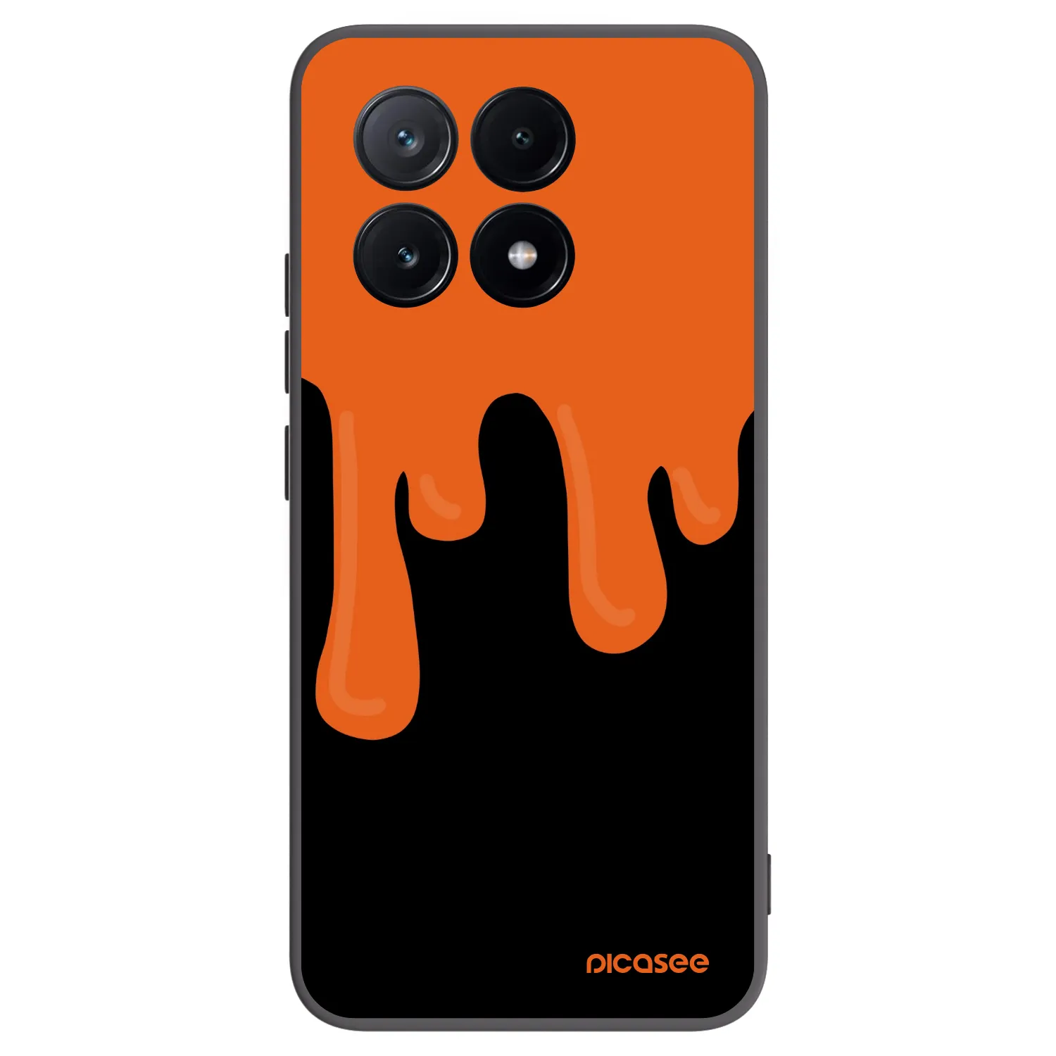 Picasee Xiaomi Poco X6 Pro Hülle - Schwarzes Silikon - Orange spooky