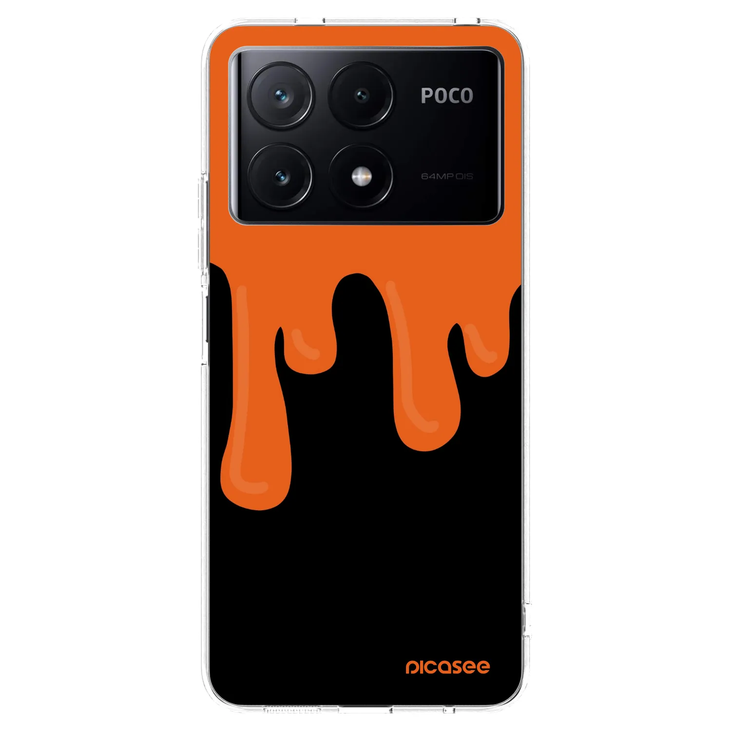 Picasee Xiaomi Poco X6 Pro Hülle - Transparentes Silikon - Orange spooky