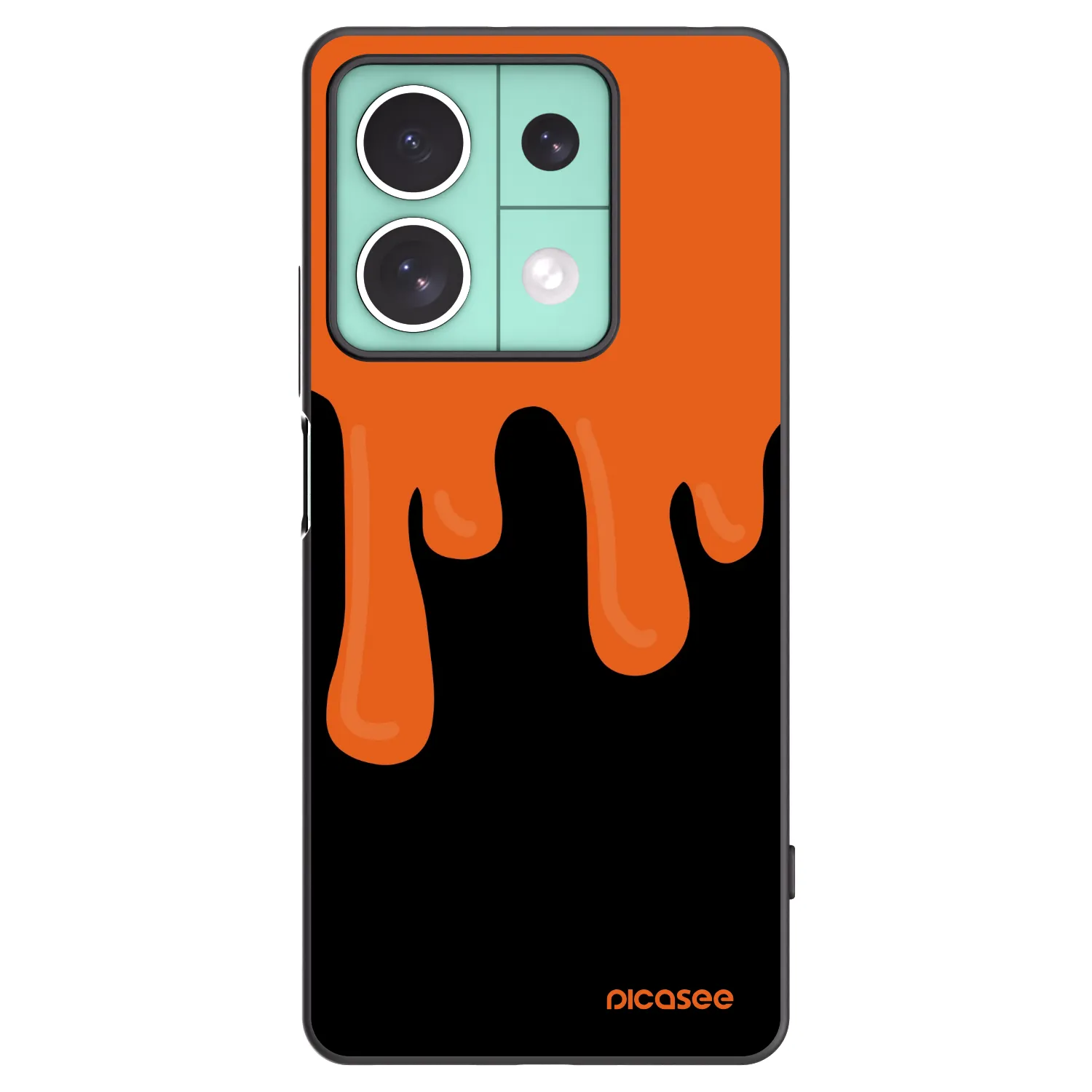 Picasee Xiaomi Redmi Note 13 5G Hülle - Schwarzes Silikon - Orange spooky