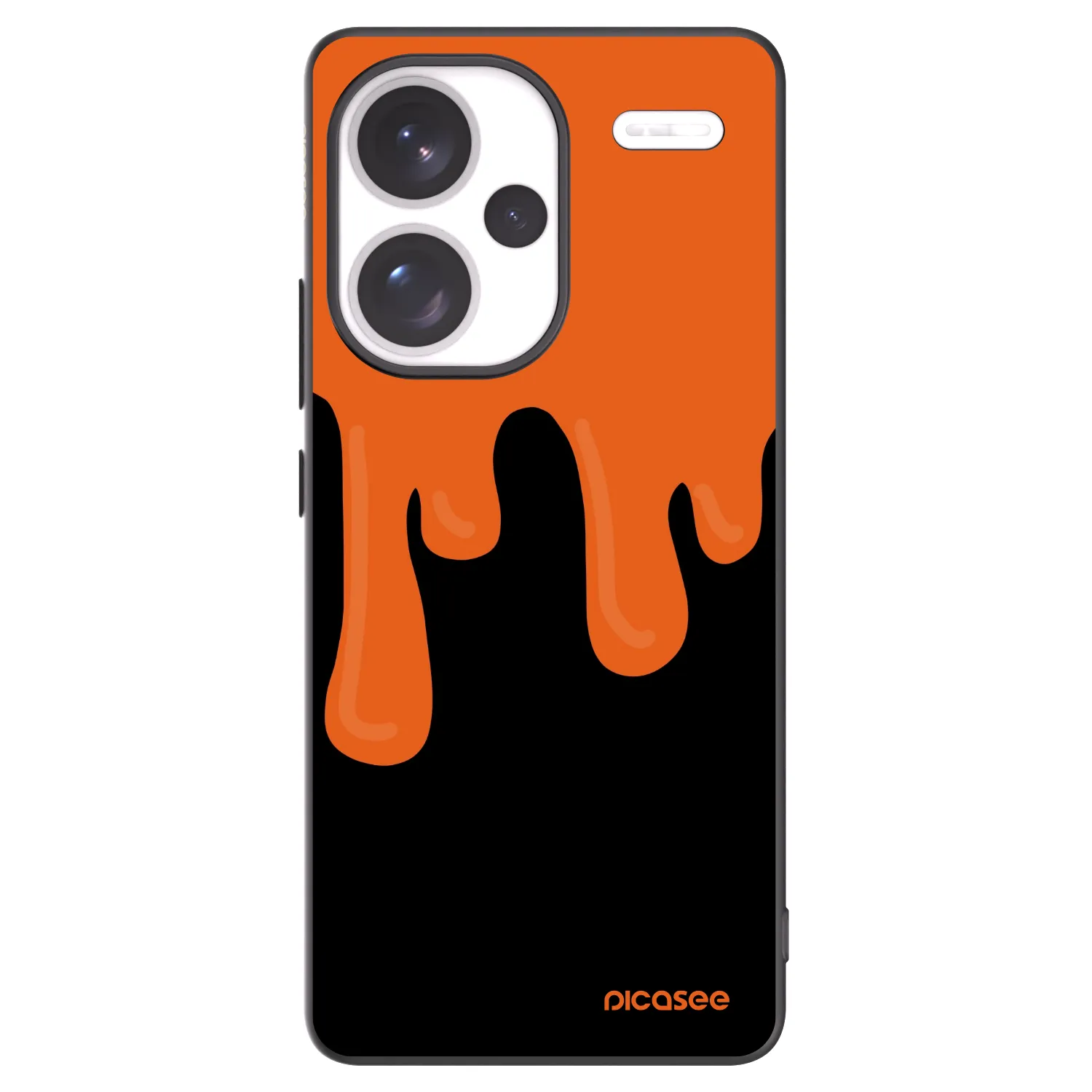 Picasee Xiaomi Redmi Note 13 Pro+ 5G Hülle - Schwarzes Silikon - Orange spooky