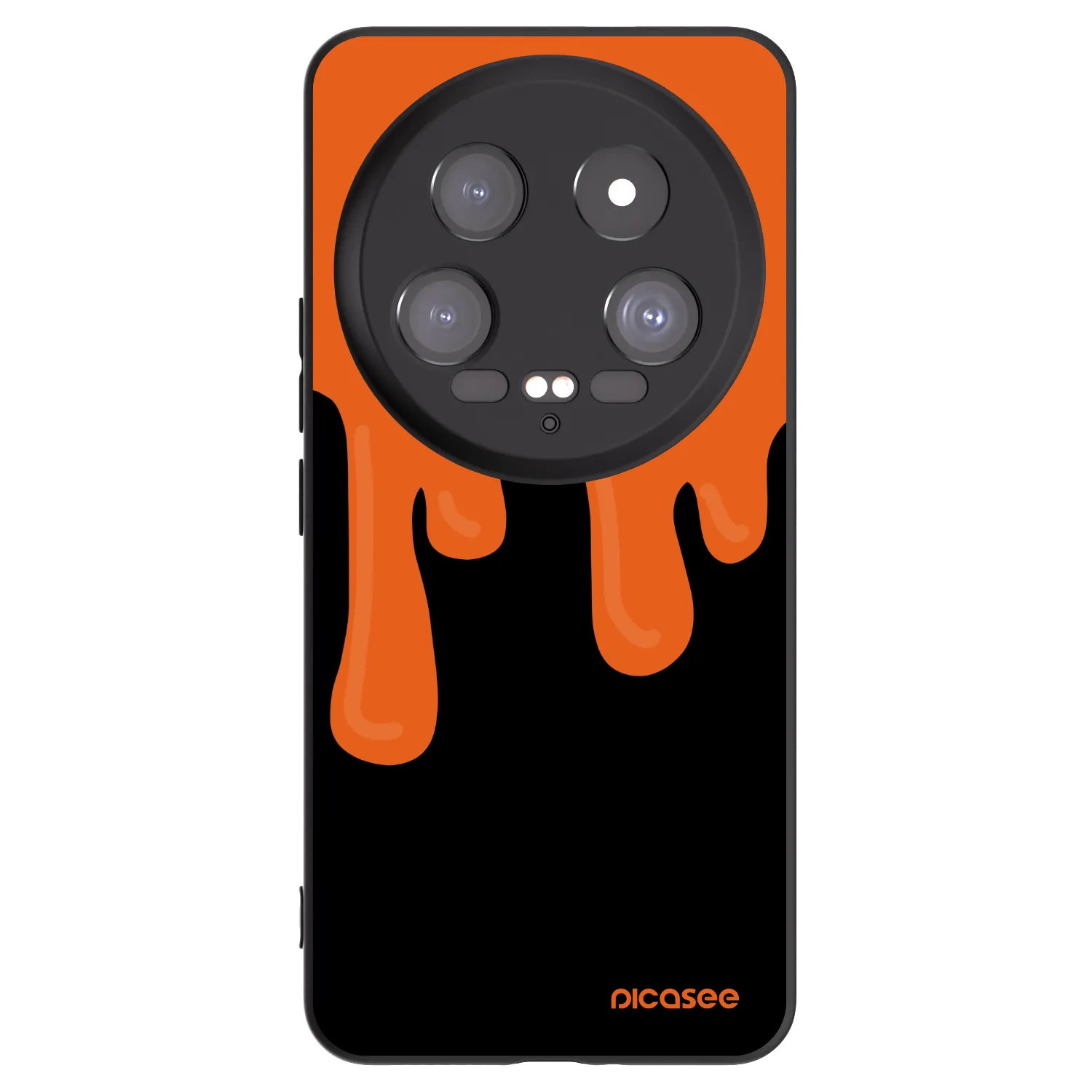 Picasee Xiaomi 14 Ultra Hülle - Schwarzes Silikon - Orange spooky